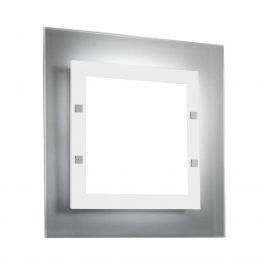 Plafonnier LED rond ISOLA (D45cm) en verre blanc et métal noir
