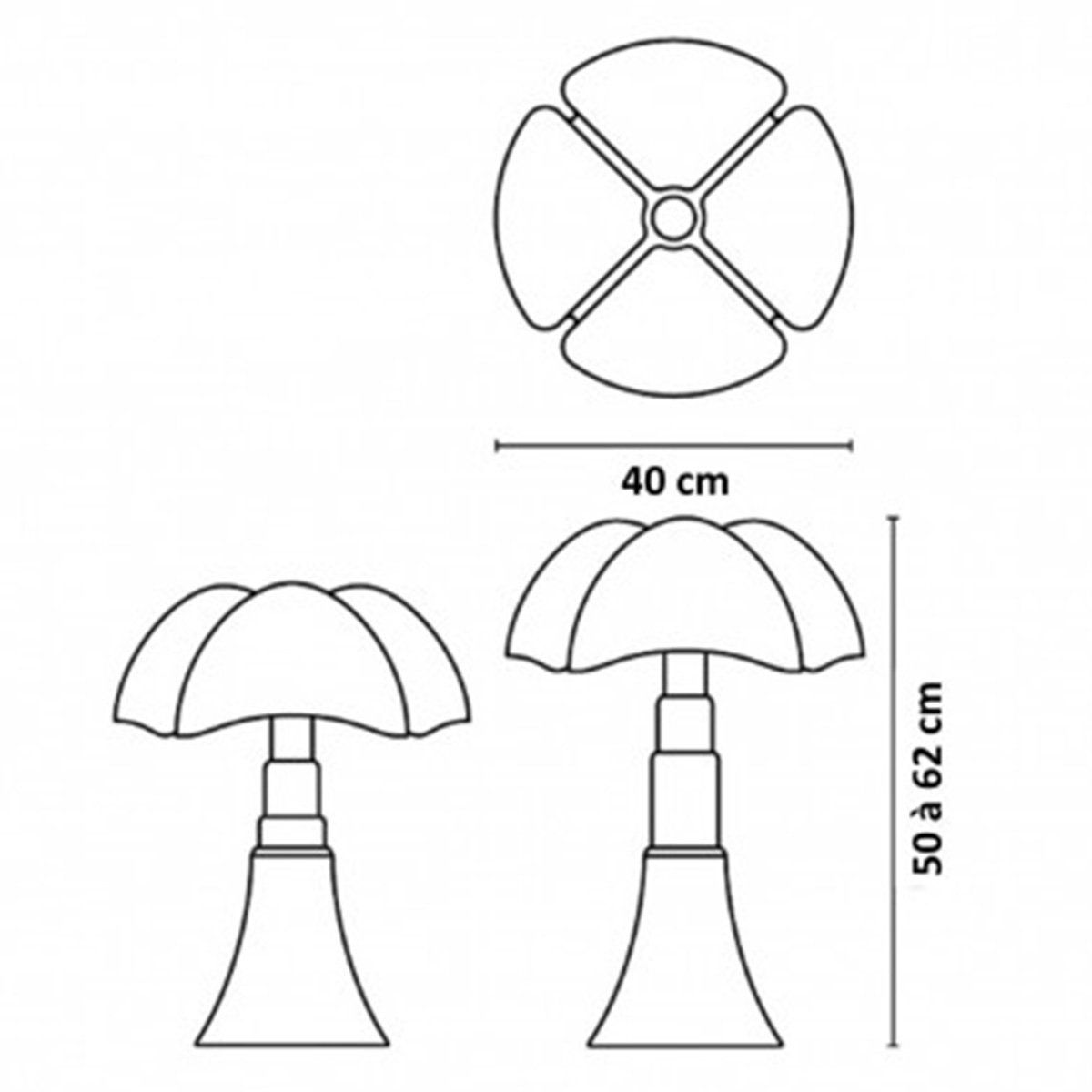 Lampe PIPISTRELLO MEDIUM LED dimmable graphite