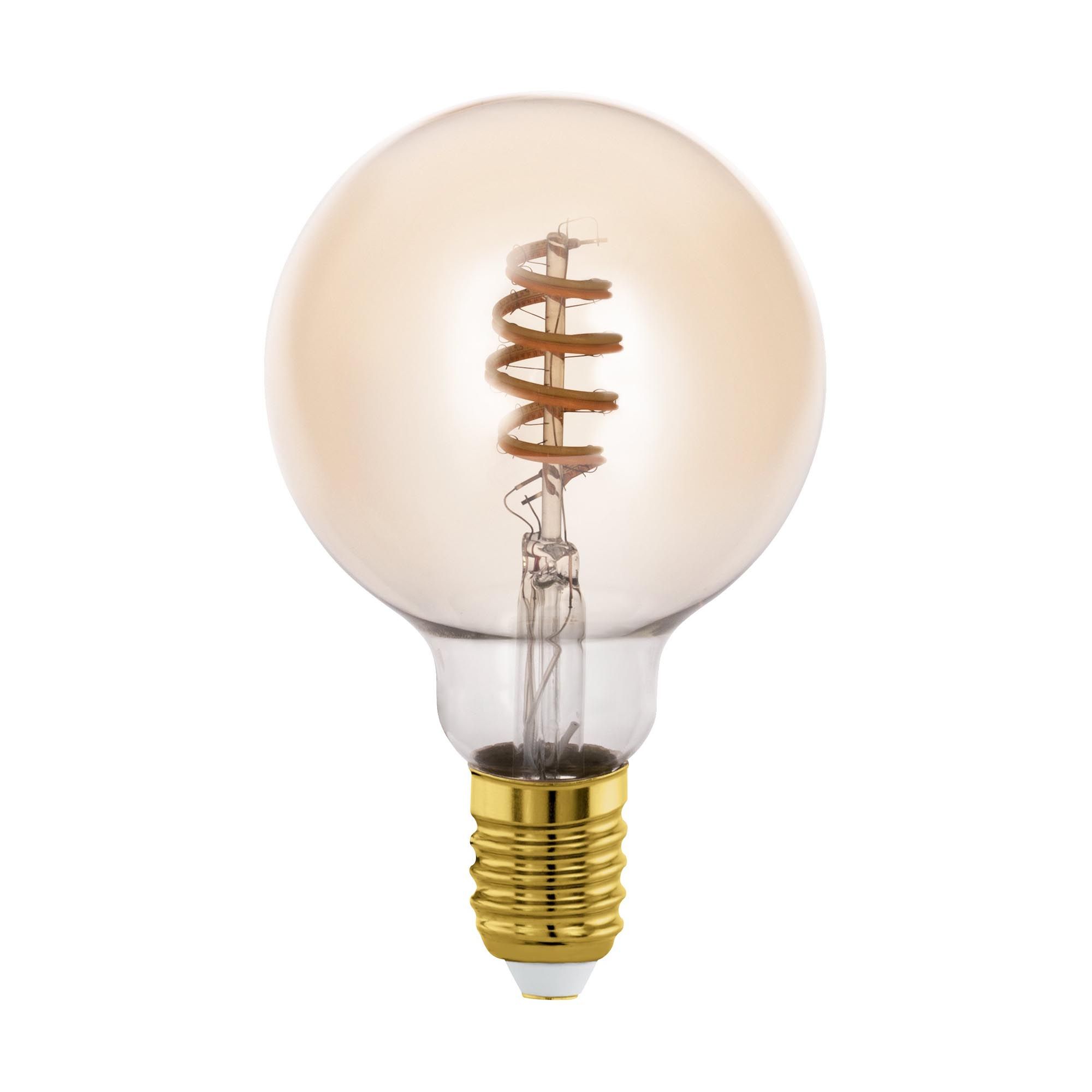 Ampoule Connectée forme globe en verre ambre CONNECT Z D9,5 cm E27 4,9W 360 lumens