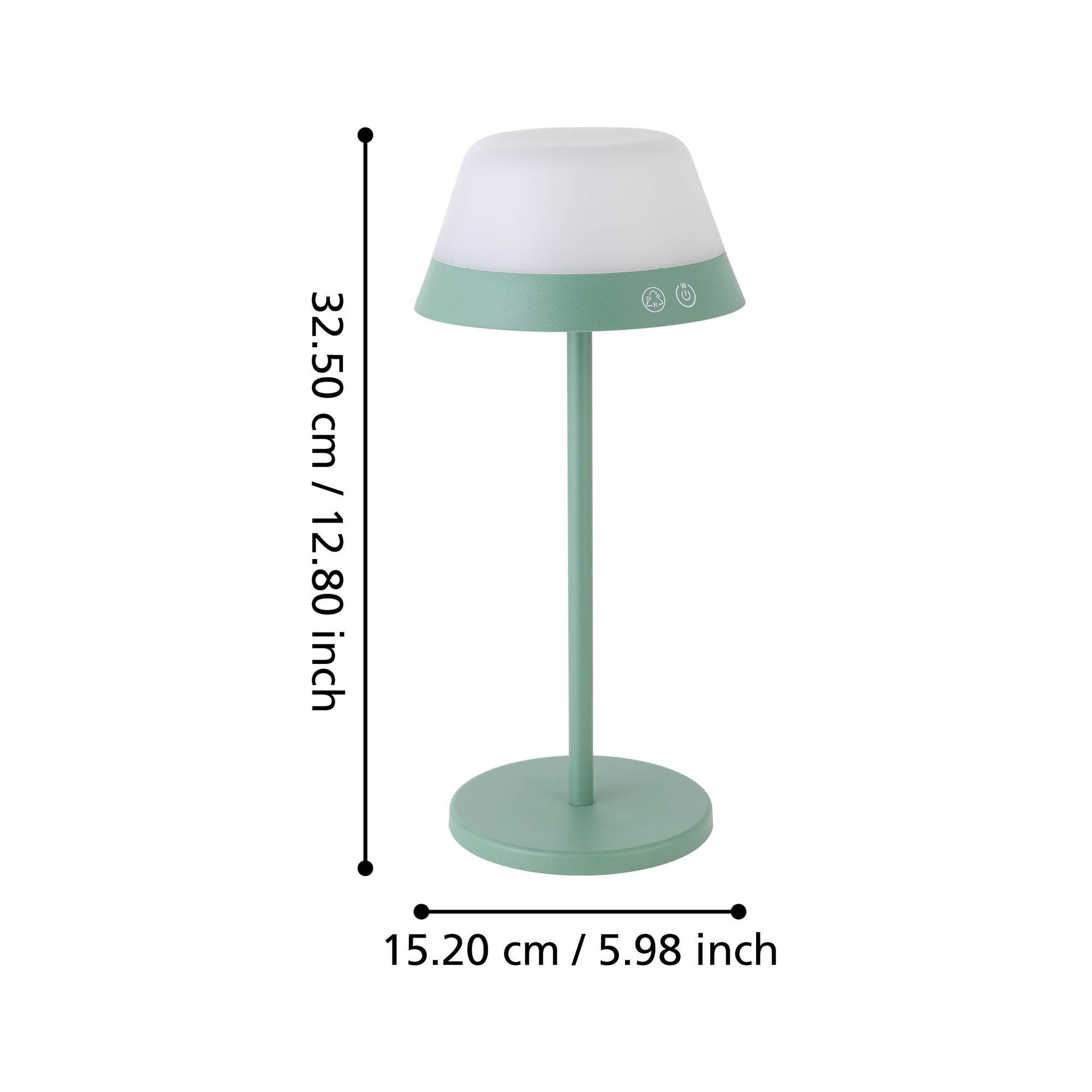 Lampe de sol extérieure en métal et pvc vert et blanc MEGGIANO led intégrée 1,5W