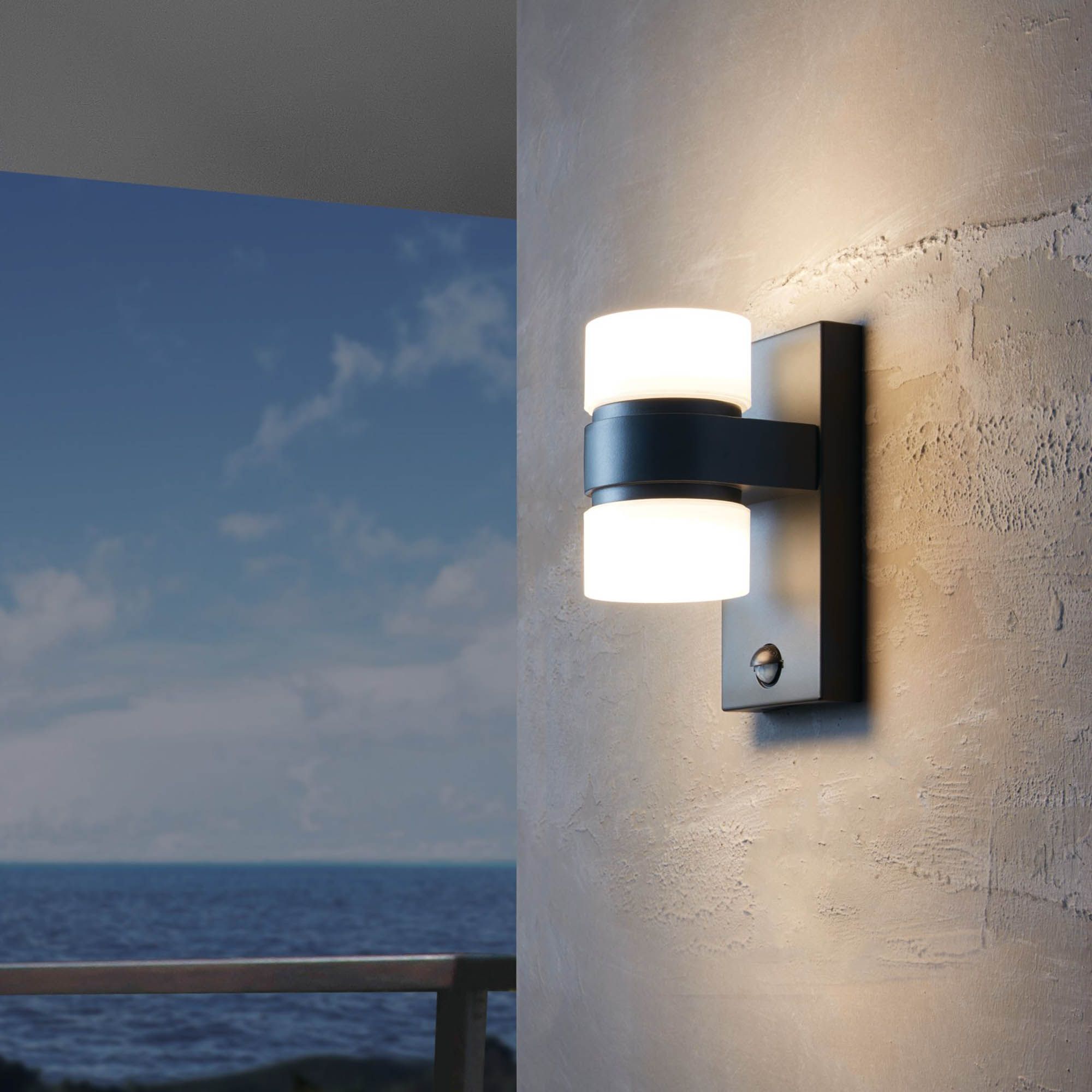 Applique extérieure aluminium anthracite ATOLLARI LED INT 2X4,9W