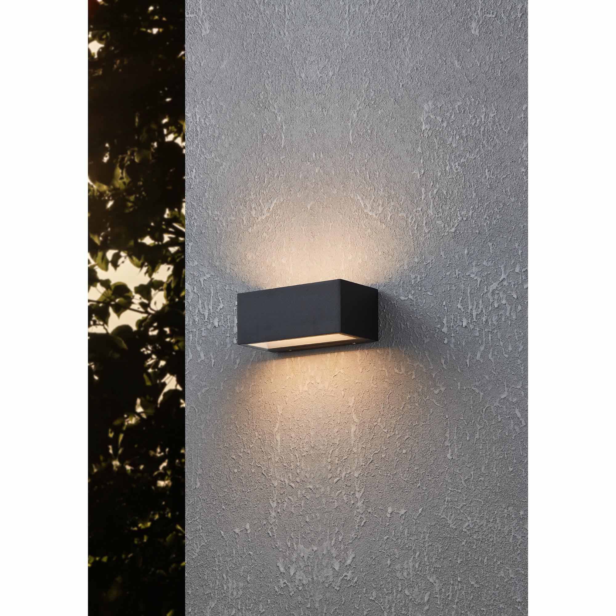 Applique extérieure aluminium noir SPONGANO LED INT 2X5W