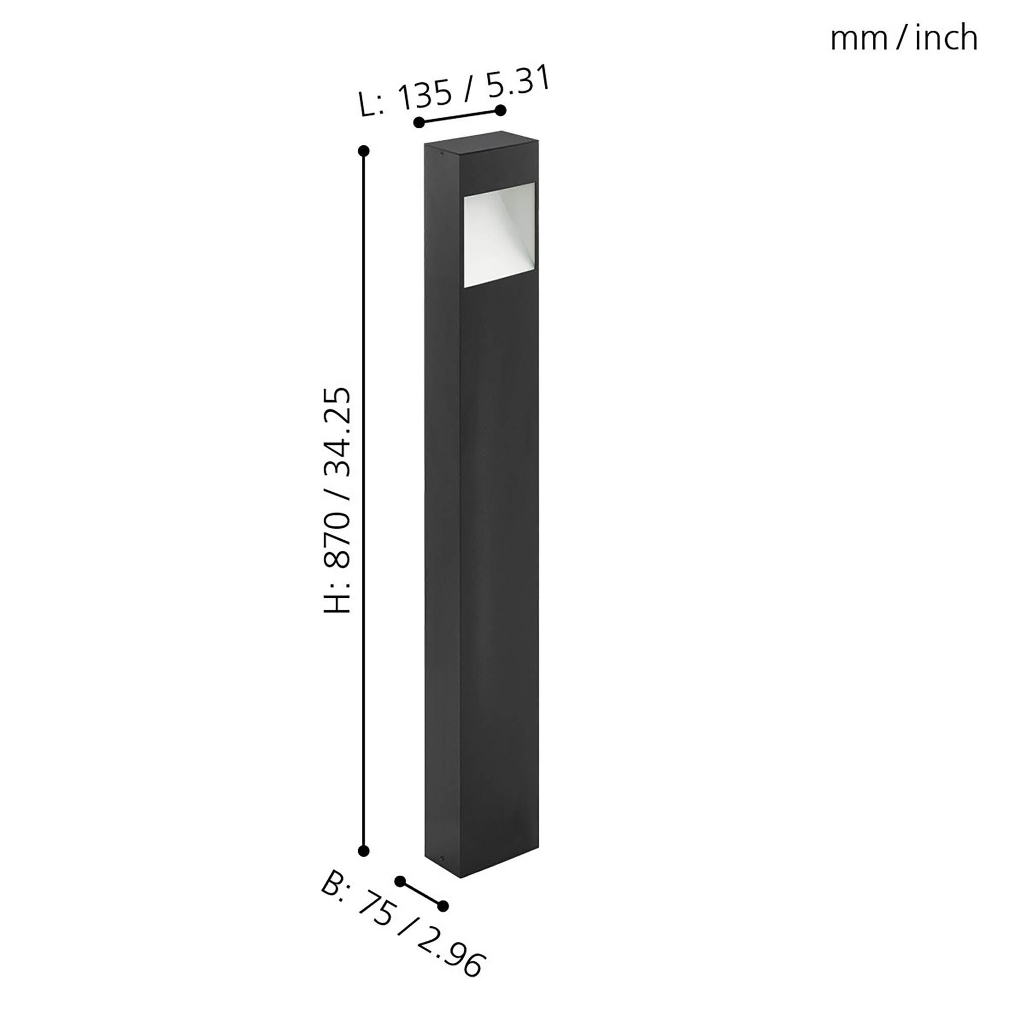 Lampadaire extérieur métal noir MANFRIA LED INT 1X10W