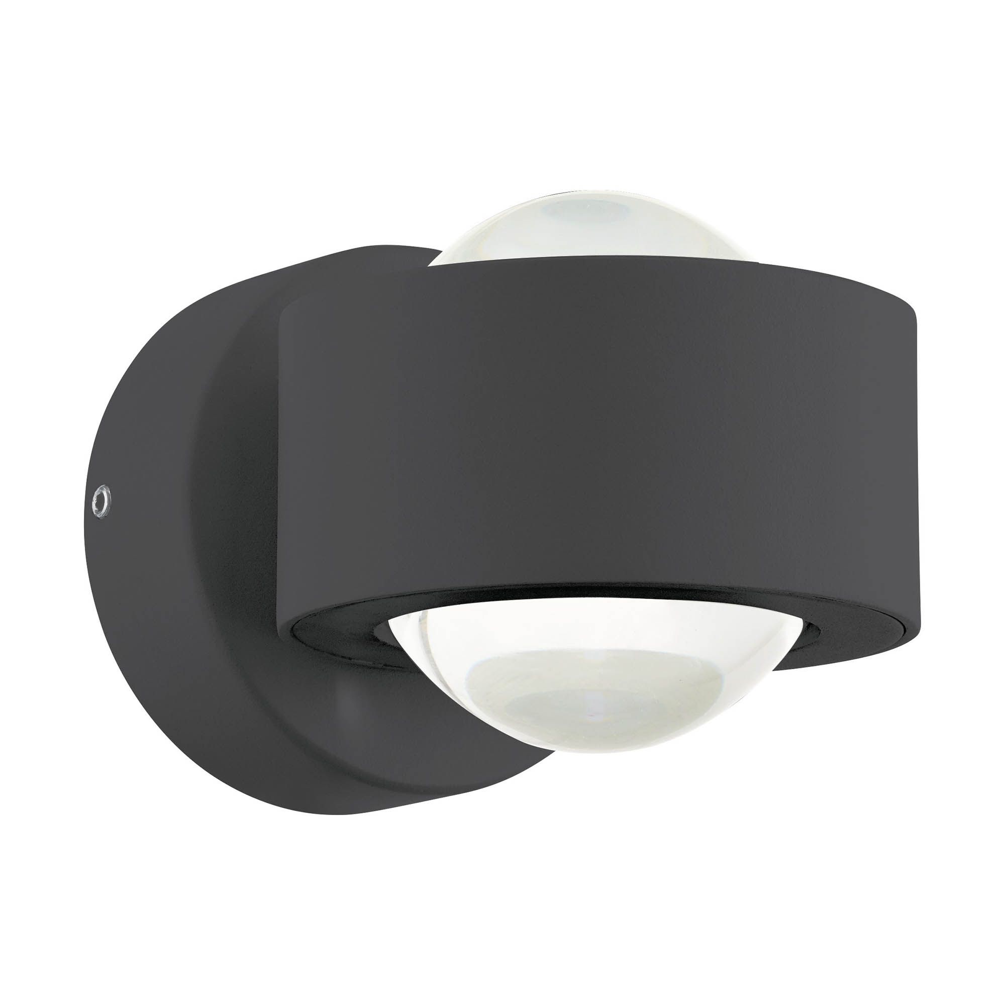 Applique extérieure en aluminium noir TREVIOLO led intégrée 2X2,2W