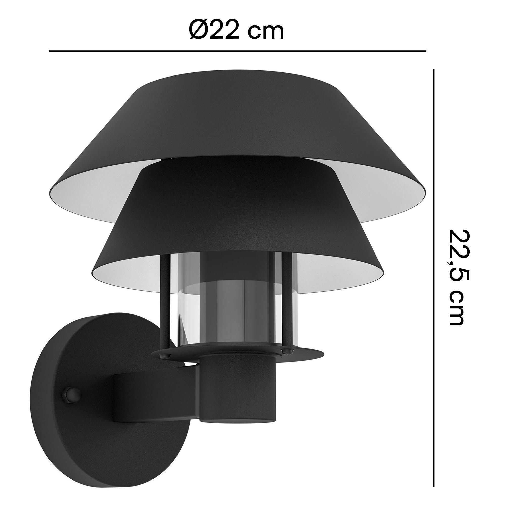 Applique extérieure en métal noir CHIAPPERA E27 40W