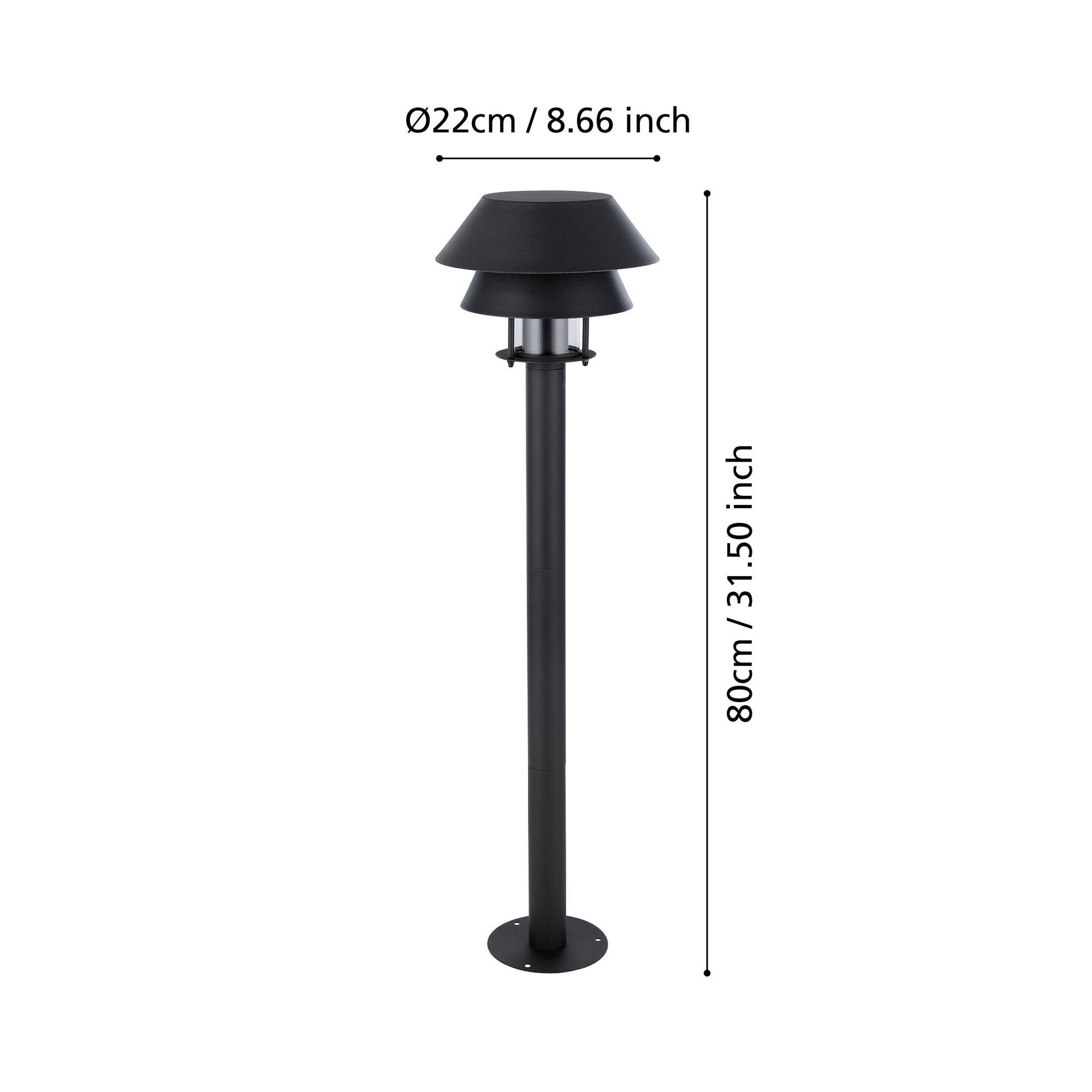 Lampadaire extérieur métal noir CHIAPPERA E27 1X40W