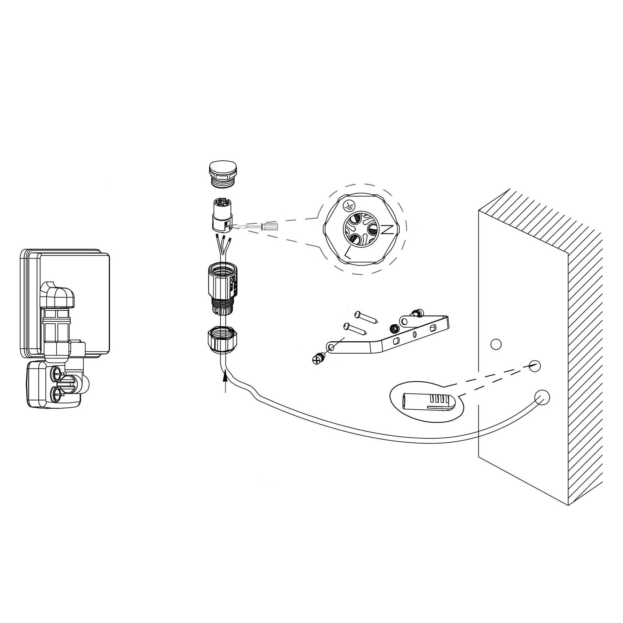 Projecteur extérieur en aluminium blanc avec détecteur FAEDO 3 led intégrée 31W