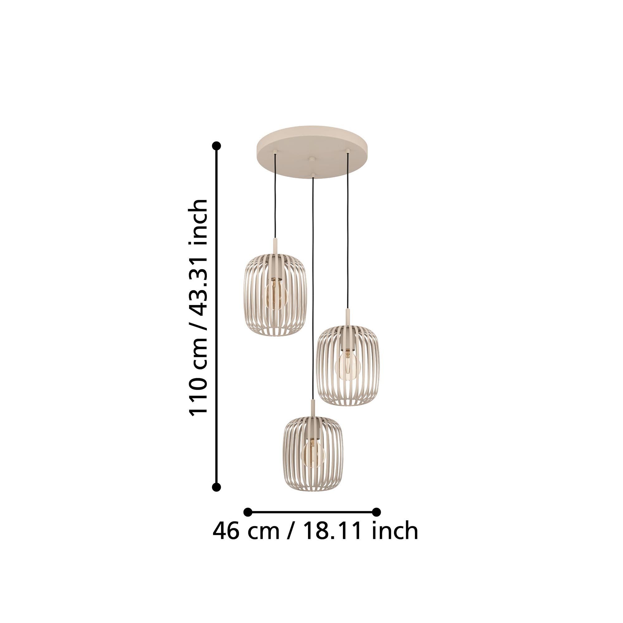 Suspension métal sable ROMAZZINA cascade E27 3X40W