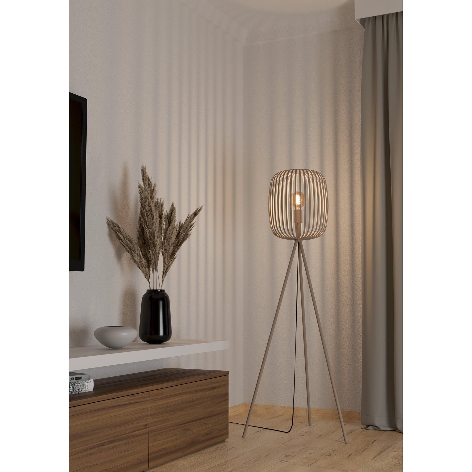 Lampadaire en métal sable ROMAZZINA E27 40W