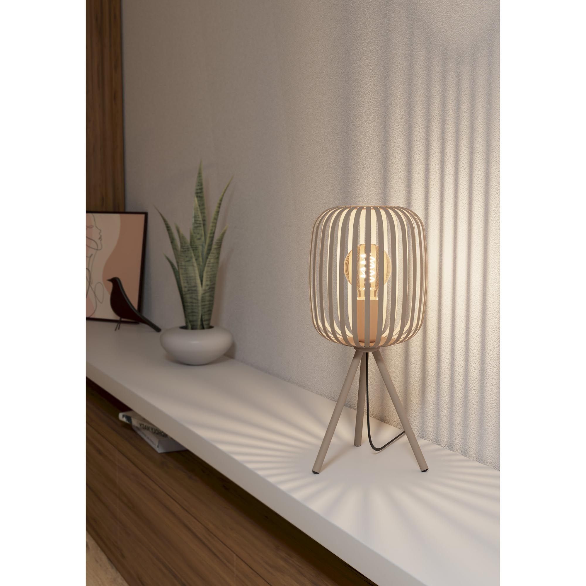 Lampe de table en métal sable ROMAZZINA E27 40W