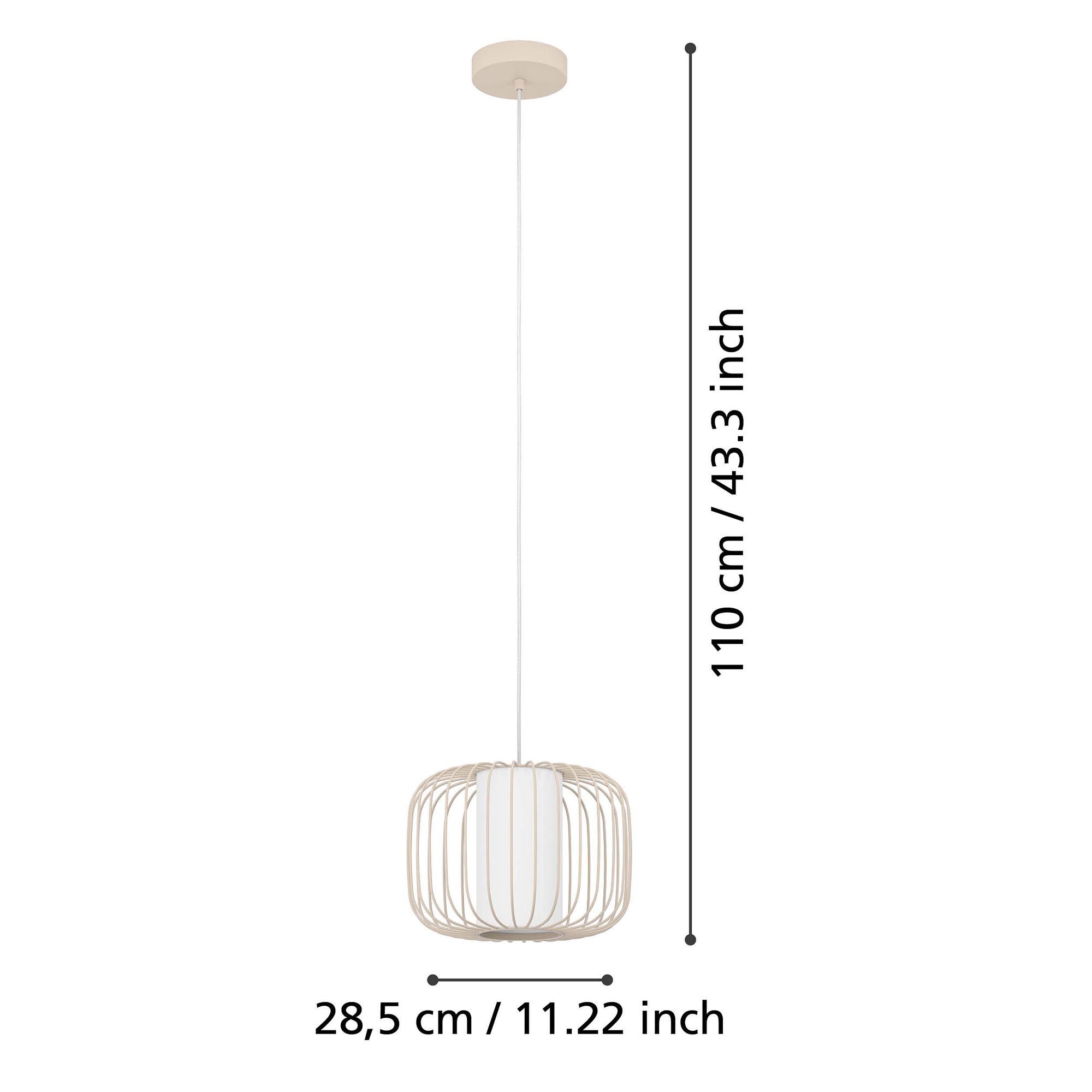 Suspension en métal sable TERRAROSA d28,5 cm E27 40W