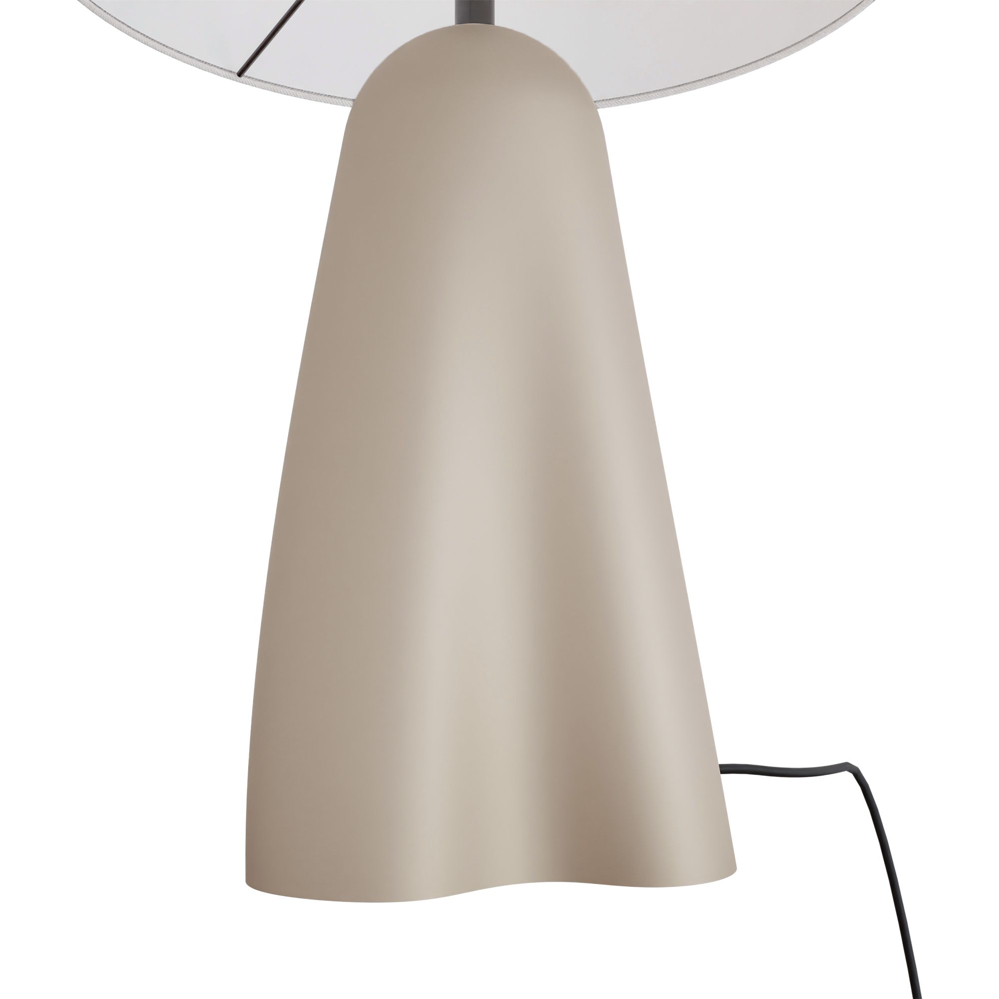 Lampe de table en céramique sable et abat jour tissu blanc TOLLERIC E27 40W