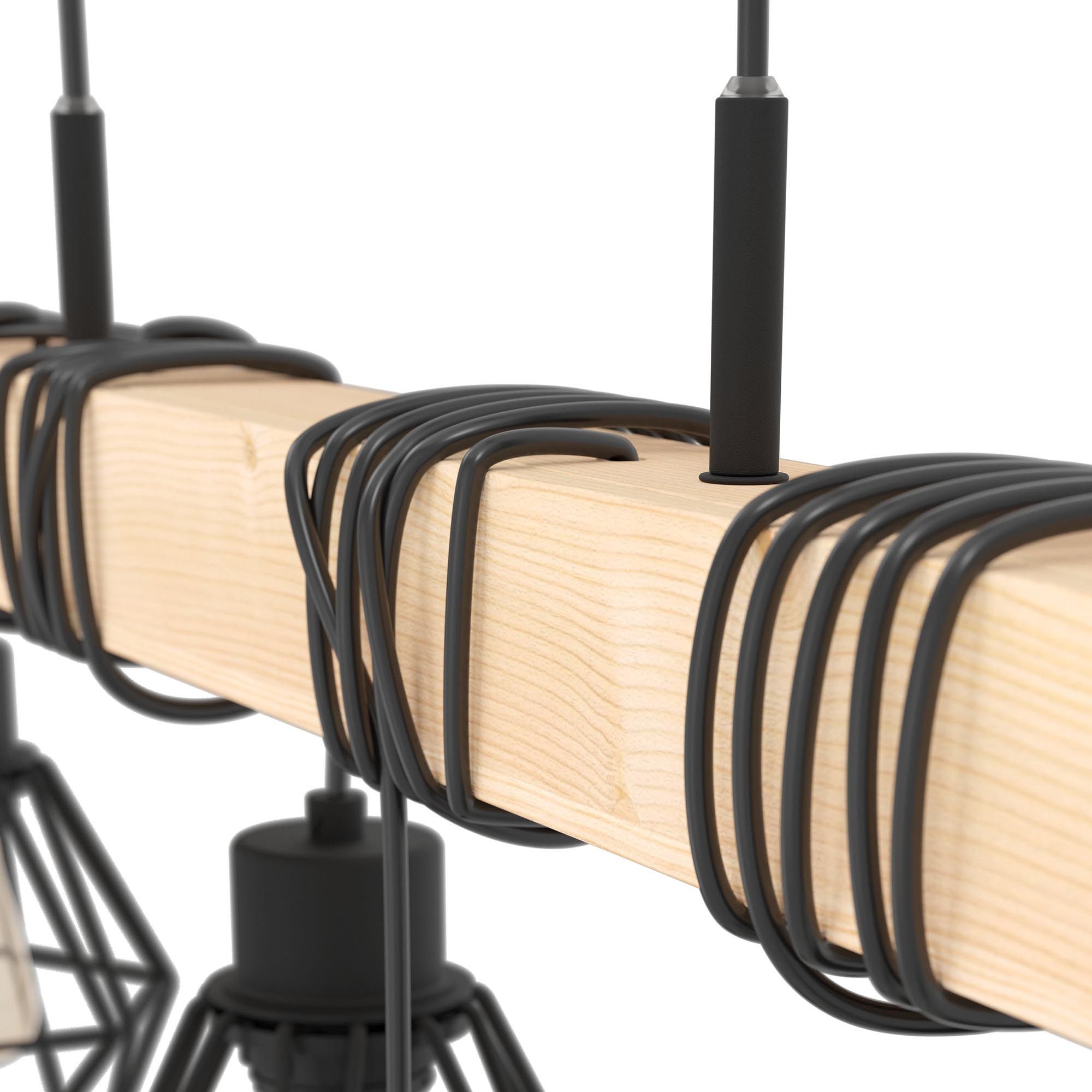 Suspension en bois naturel et métal noir TOWNSHEND 5 E27 6X60W