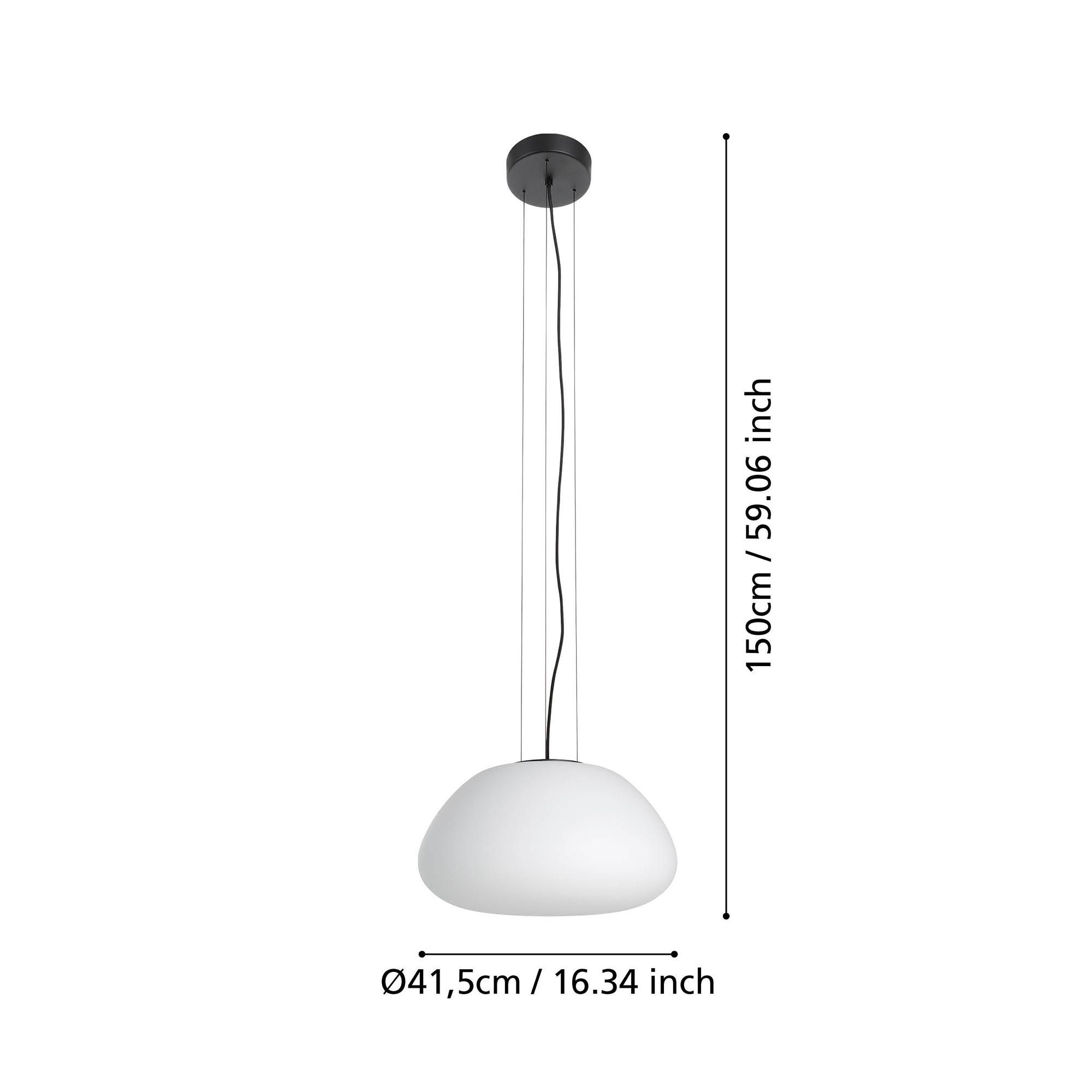 Suspension en verre opale BALMES E27 40W