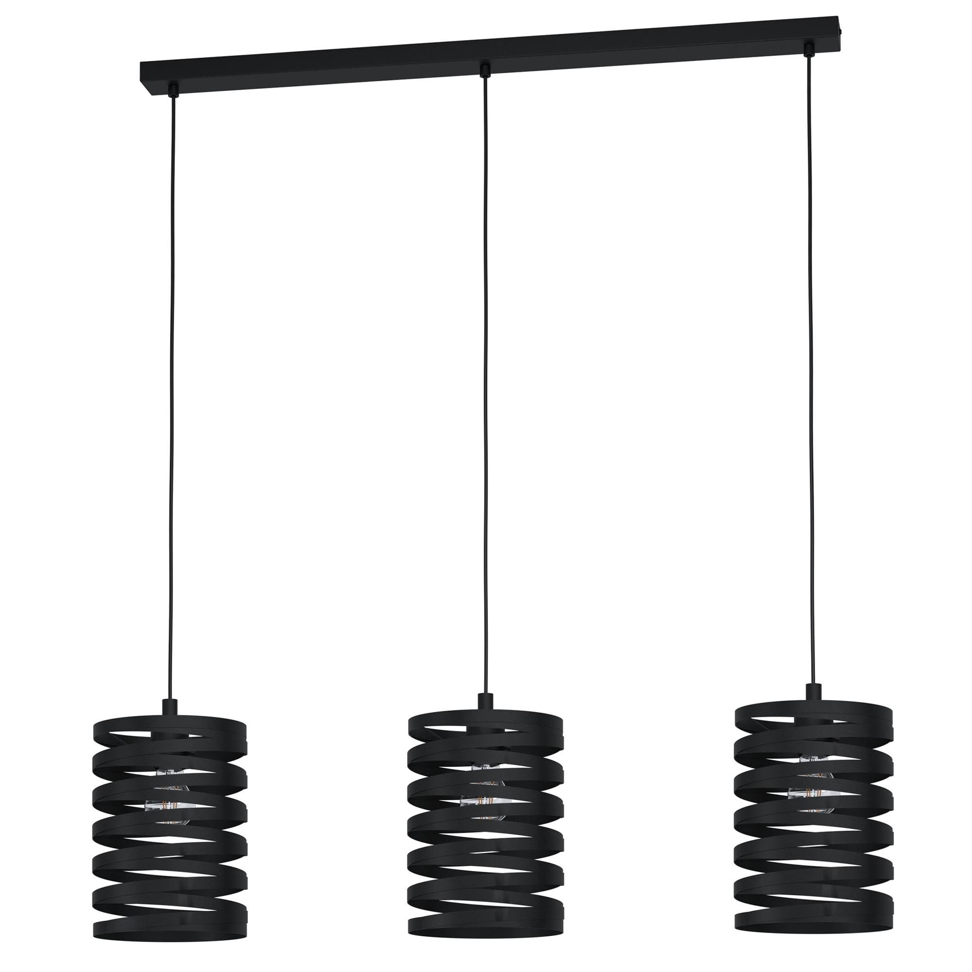 Suspension en métal noir CREMELLA E27 3X40W