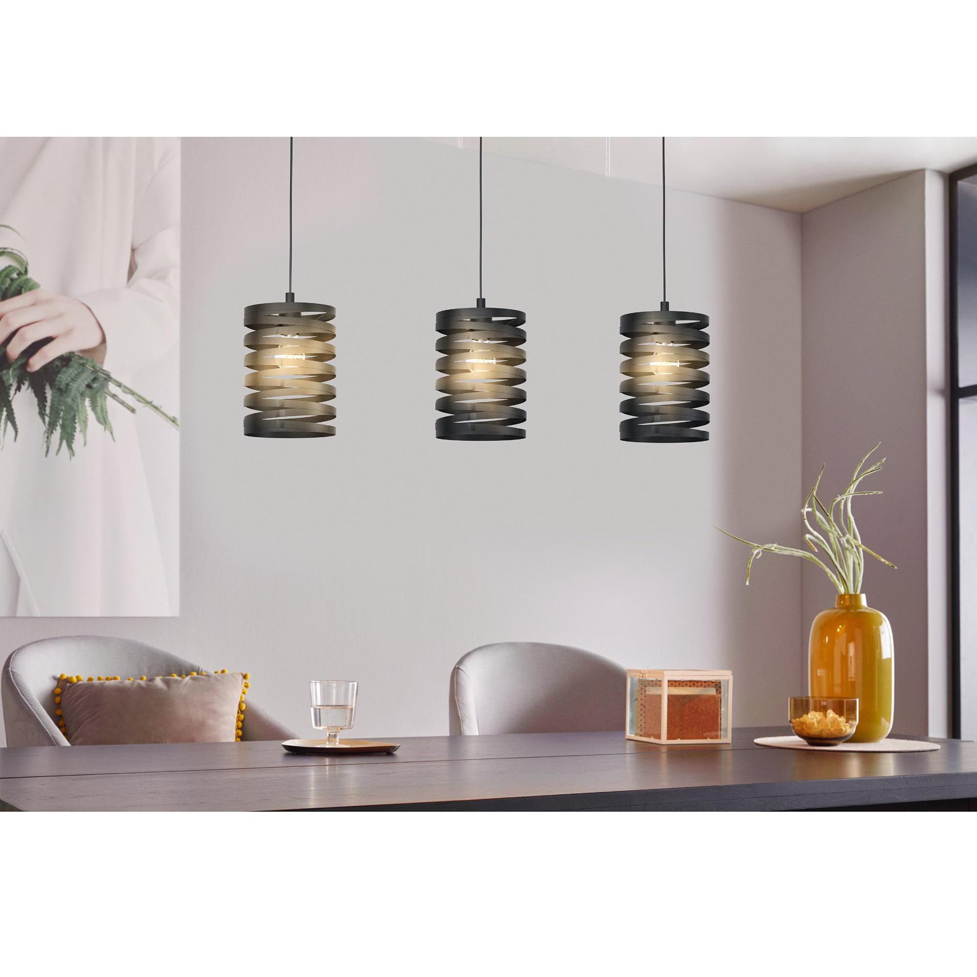 Suspension métal noir  CREMELLA E27 3X40W