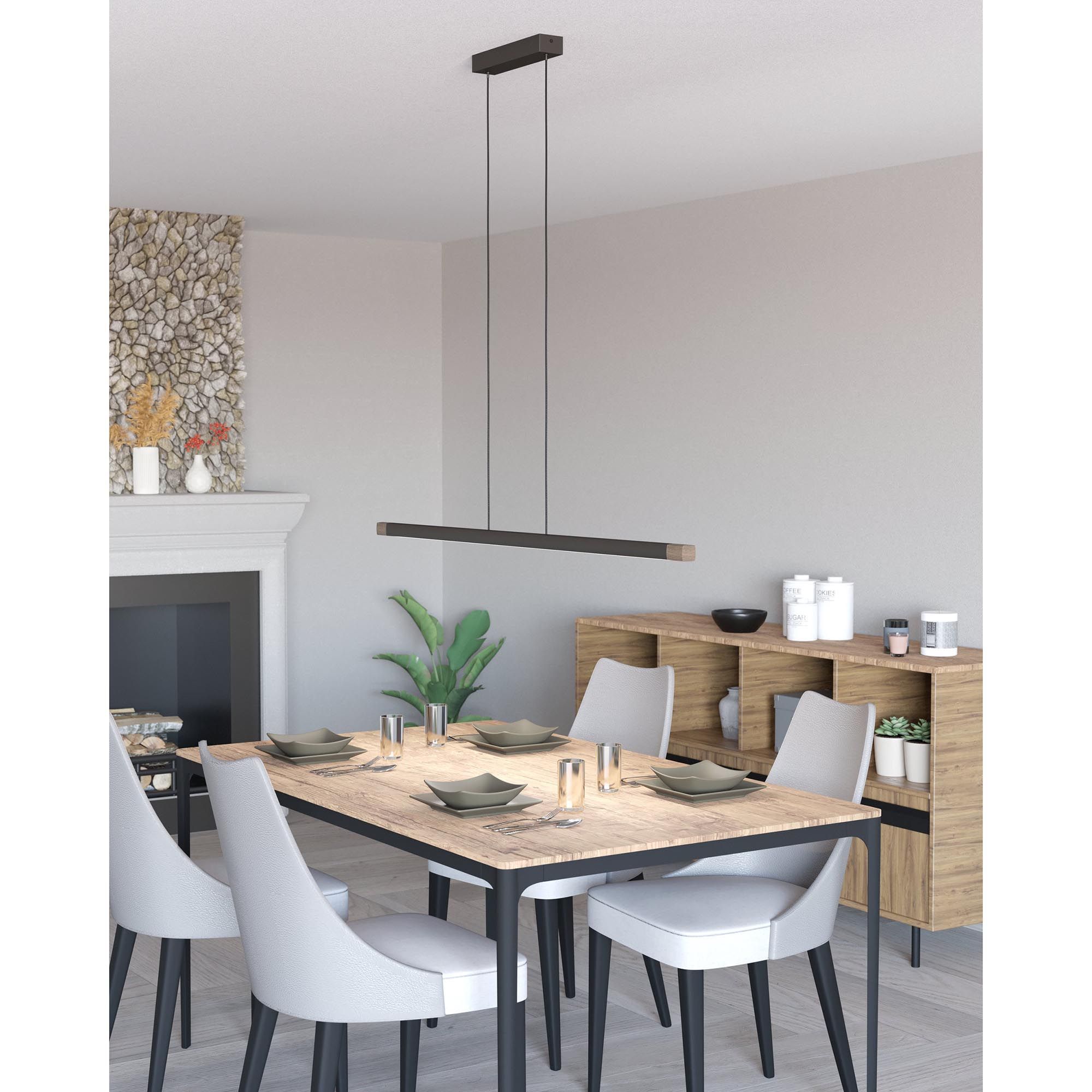 Suspension en métal gris LISCIANA led intégrée 22W