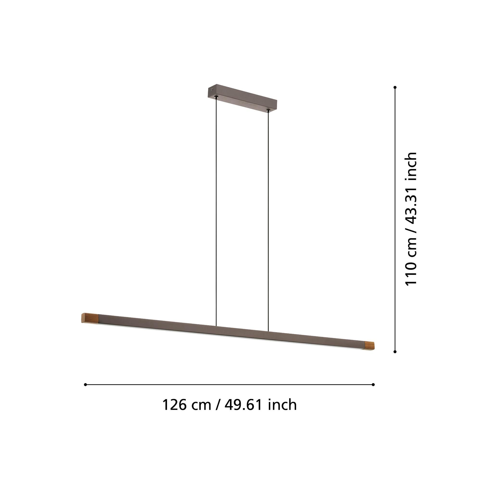 Suspension en métal gris LISCIANA led intégrée 22W