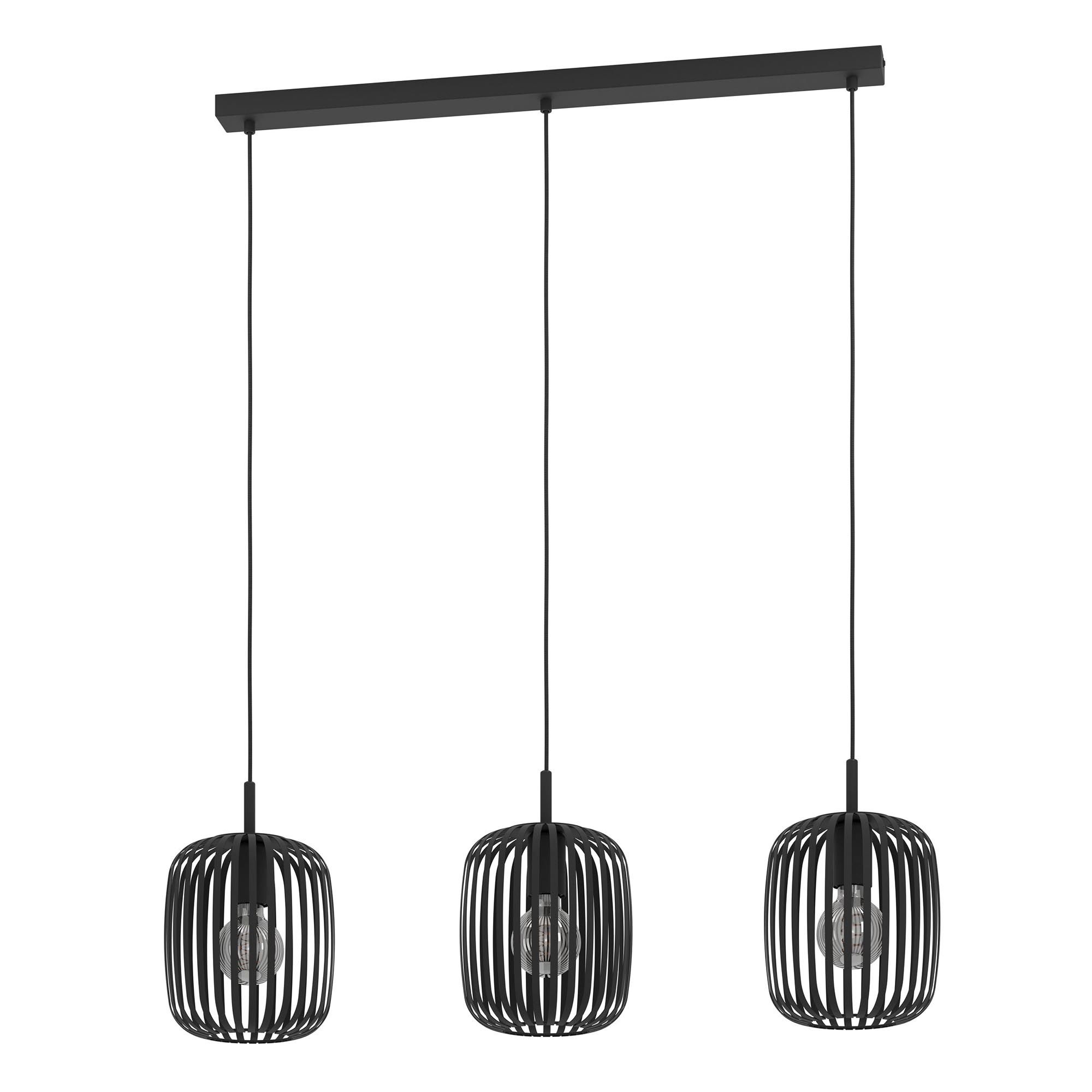 Suspension en métal noir ROMAZZINA E27 3X40W