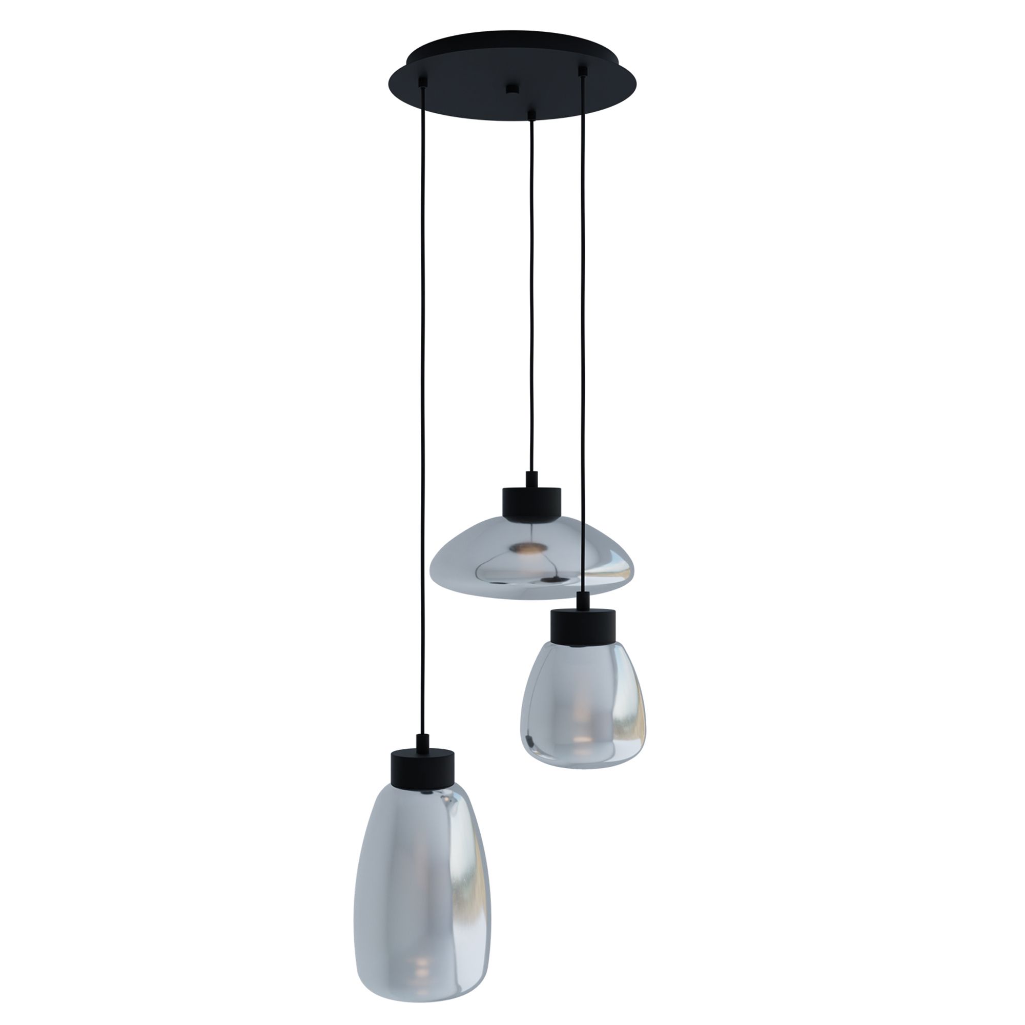 Suspension en verre chrome SARNARRA led intégrée 3X5,4W