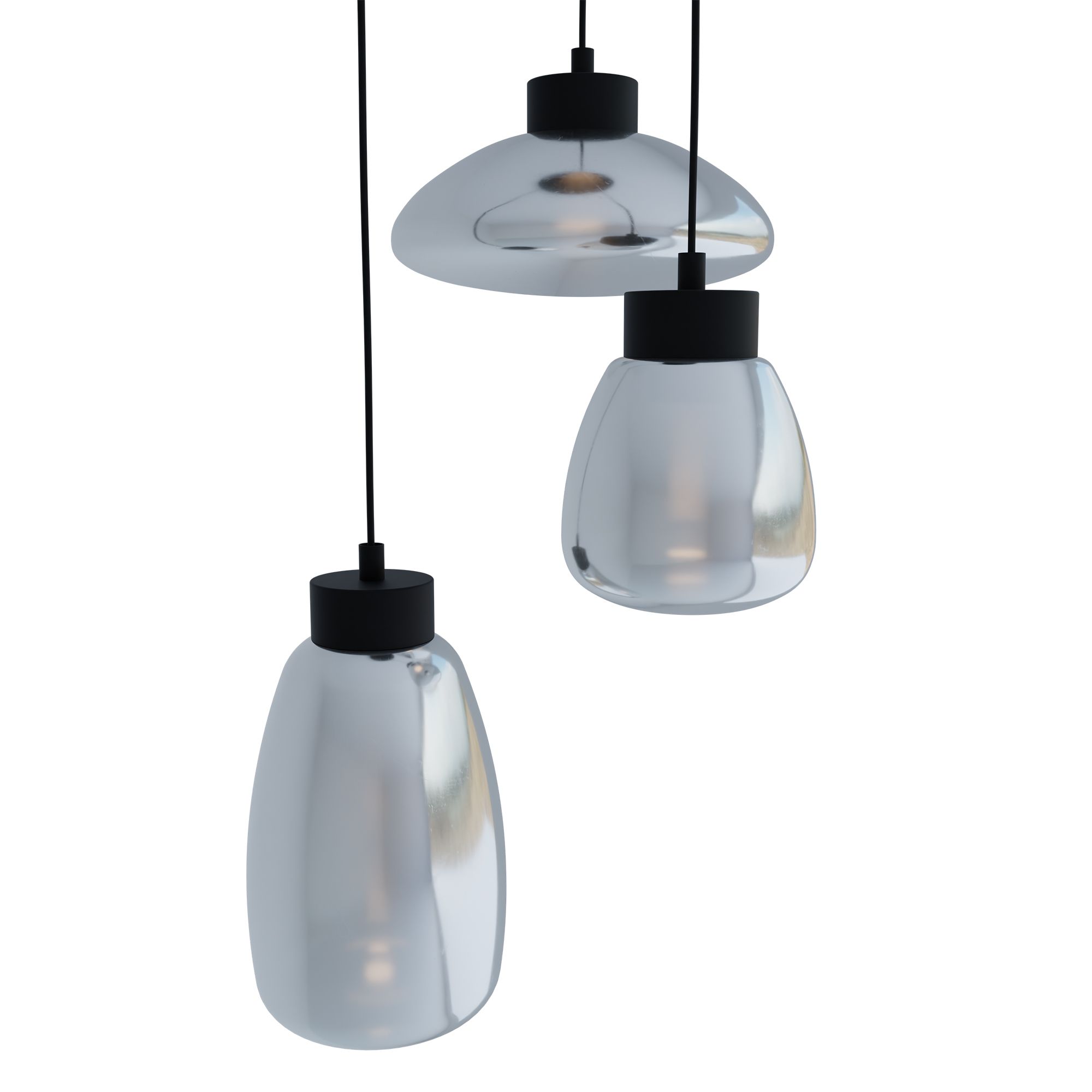 Suspension en verre chrome SARNARRA led intégrée 3X5,4W