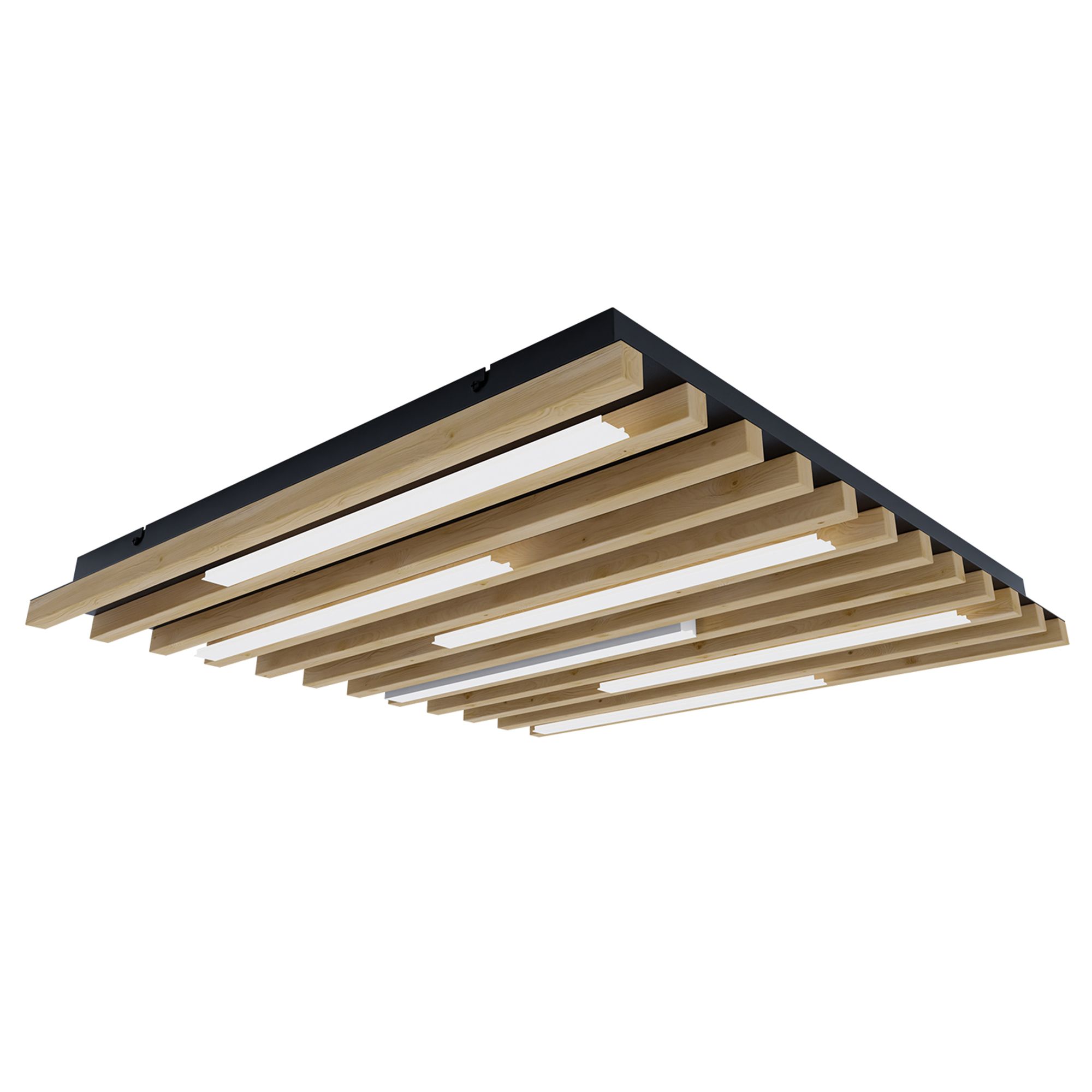 Plafonnier LED MARREIRA dimmable en Bois 57X57cm