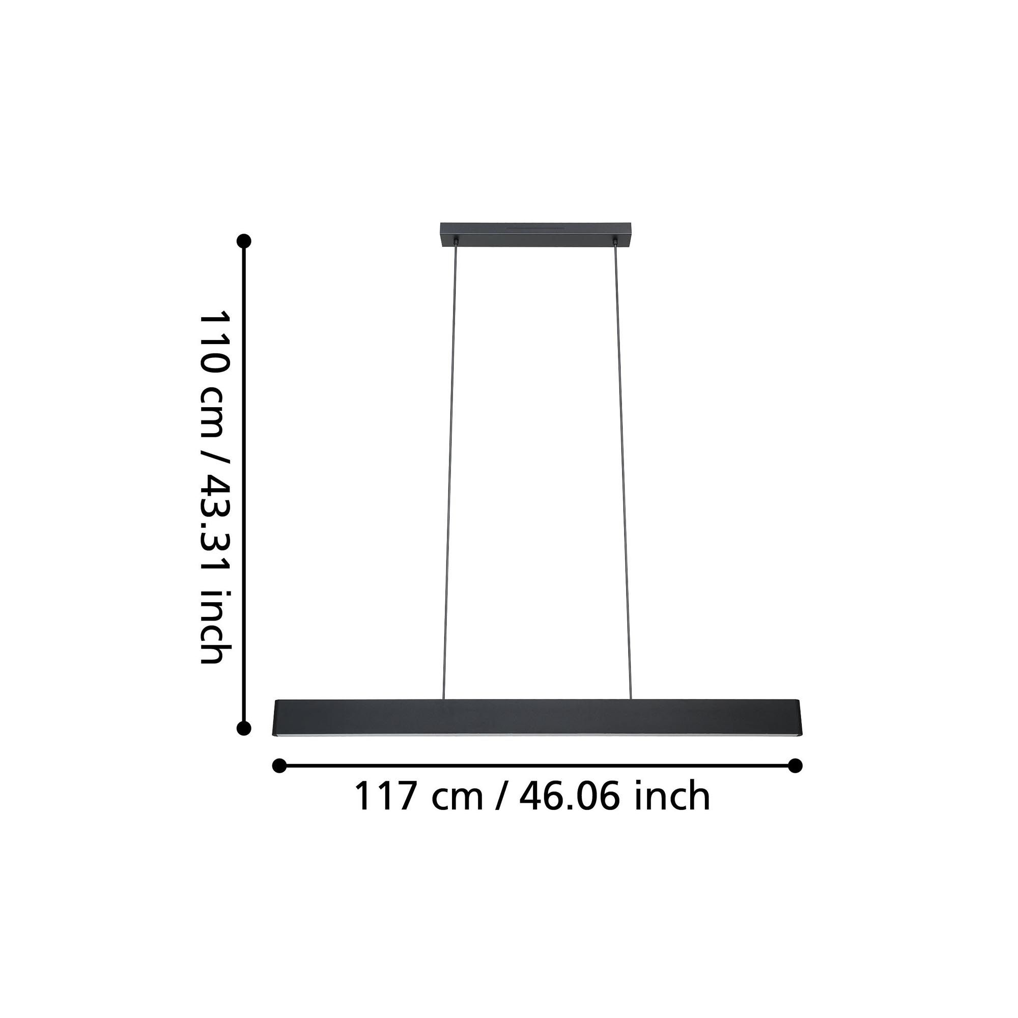 Suspension en métal noir ANDREAS-Z led intégrée 2X19W