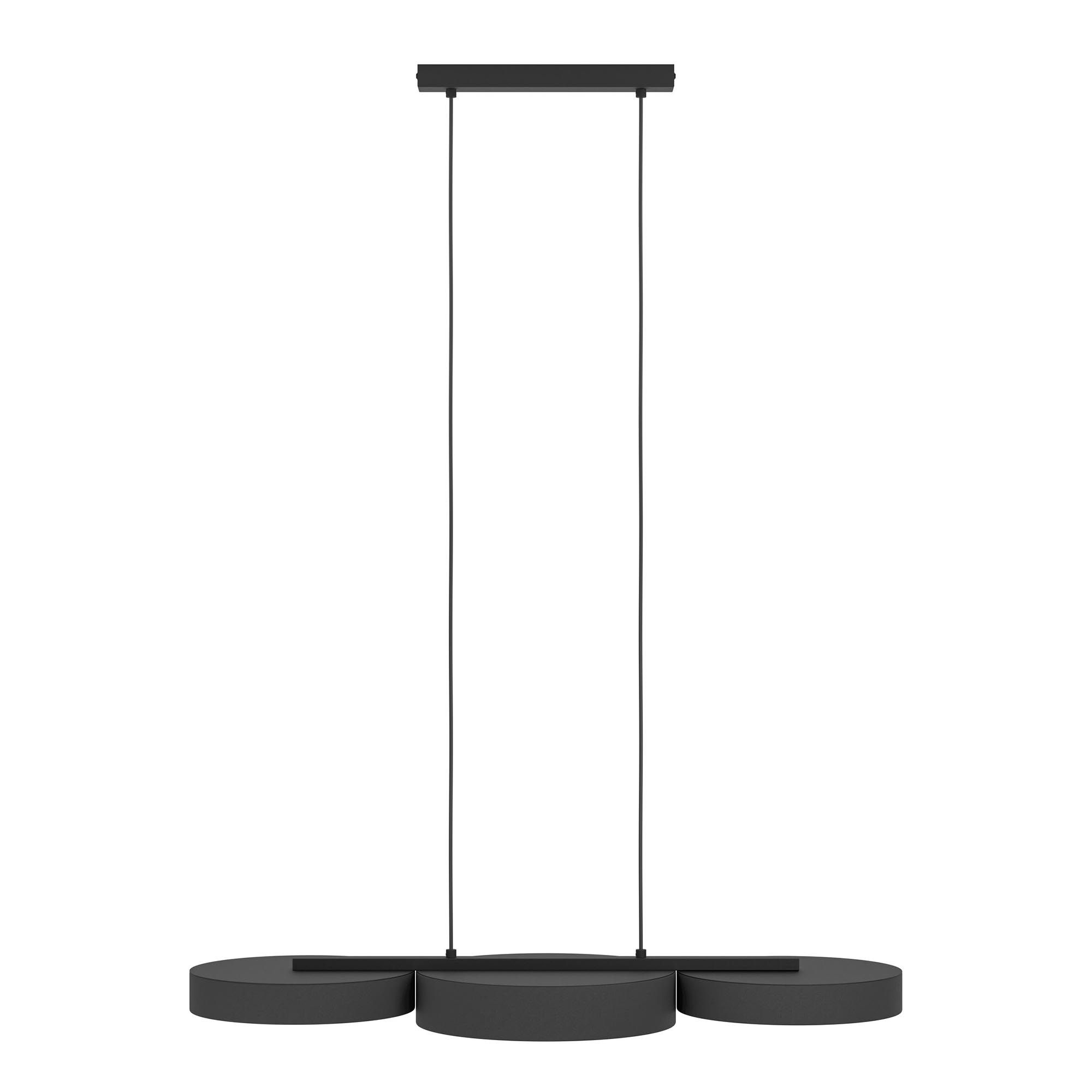 Suspension en tissu noir et métal BARBANO-Z led intégrée 3X7,5W