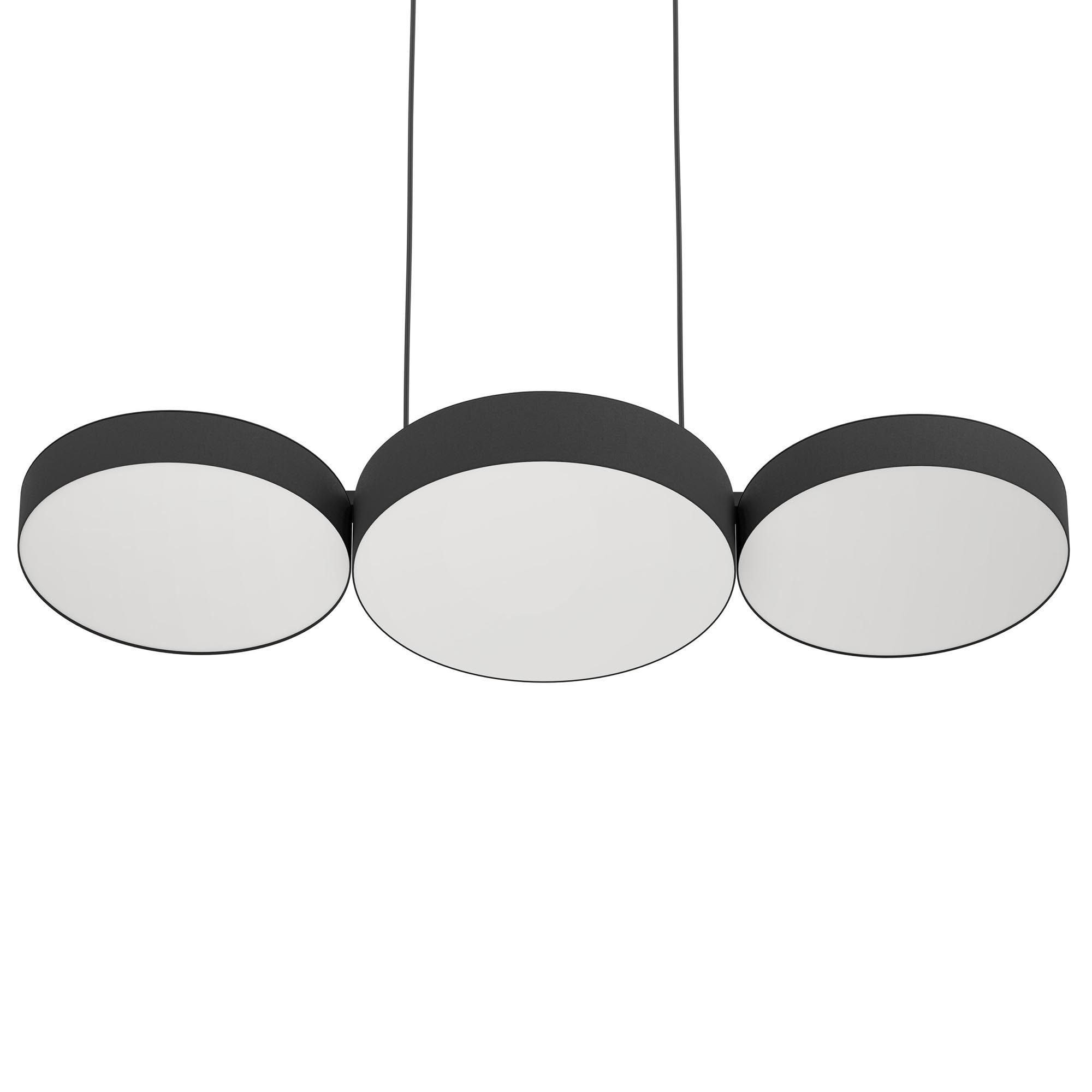 Suspension en tissu noir et métal BARBANO-Z led intégrée 3X7,5W