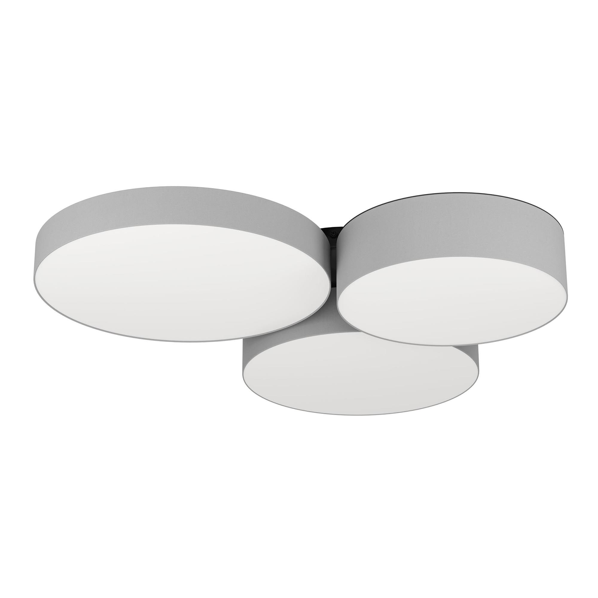 Plafonnier en tissu gris et métal BARBANO-Z led intégrée 3X7,5W