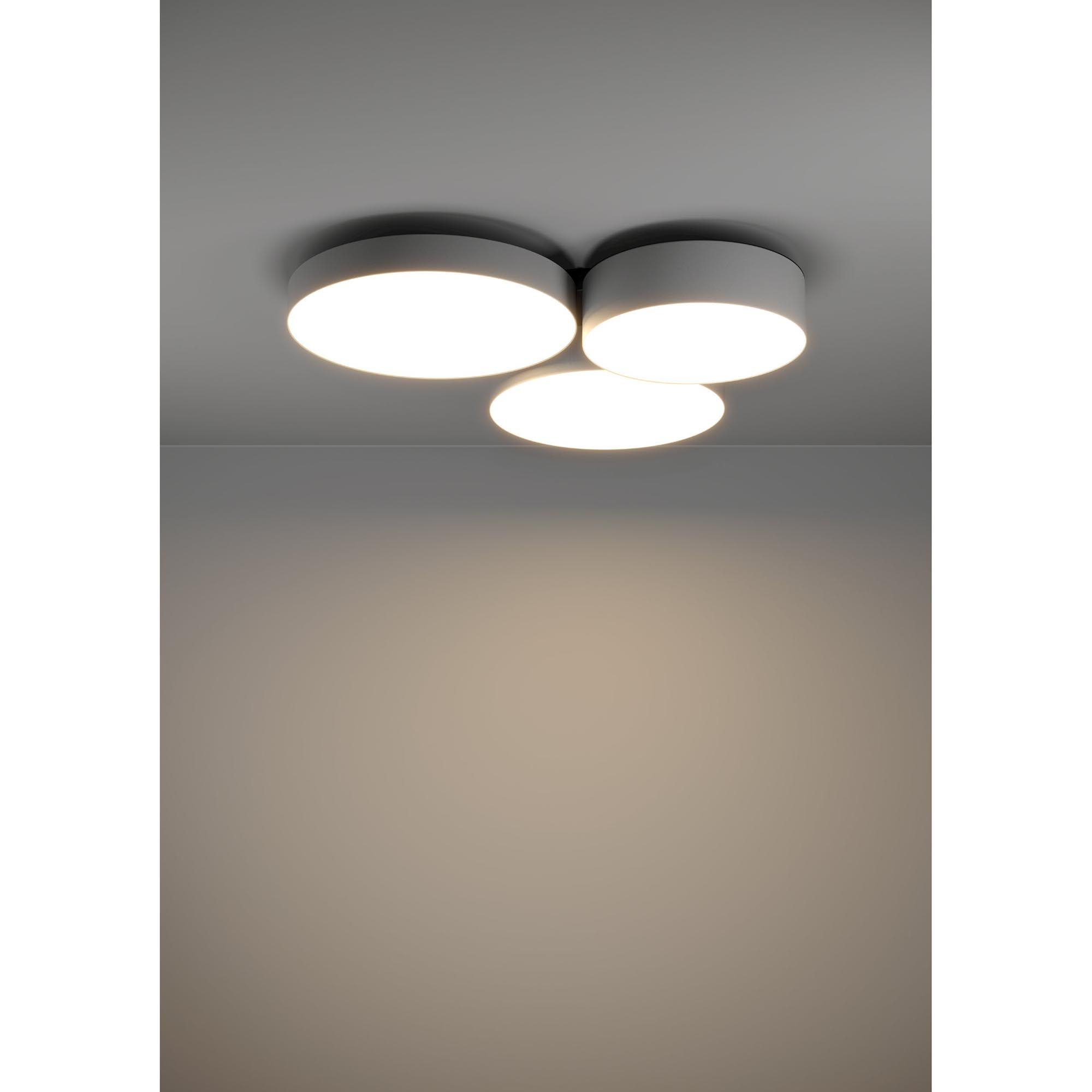 Plafonnier en tissu gris et métal BARBANO-Z led intégrée 3X7,5W