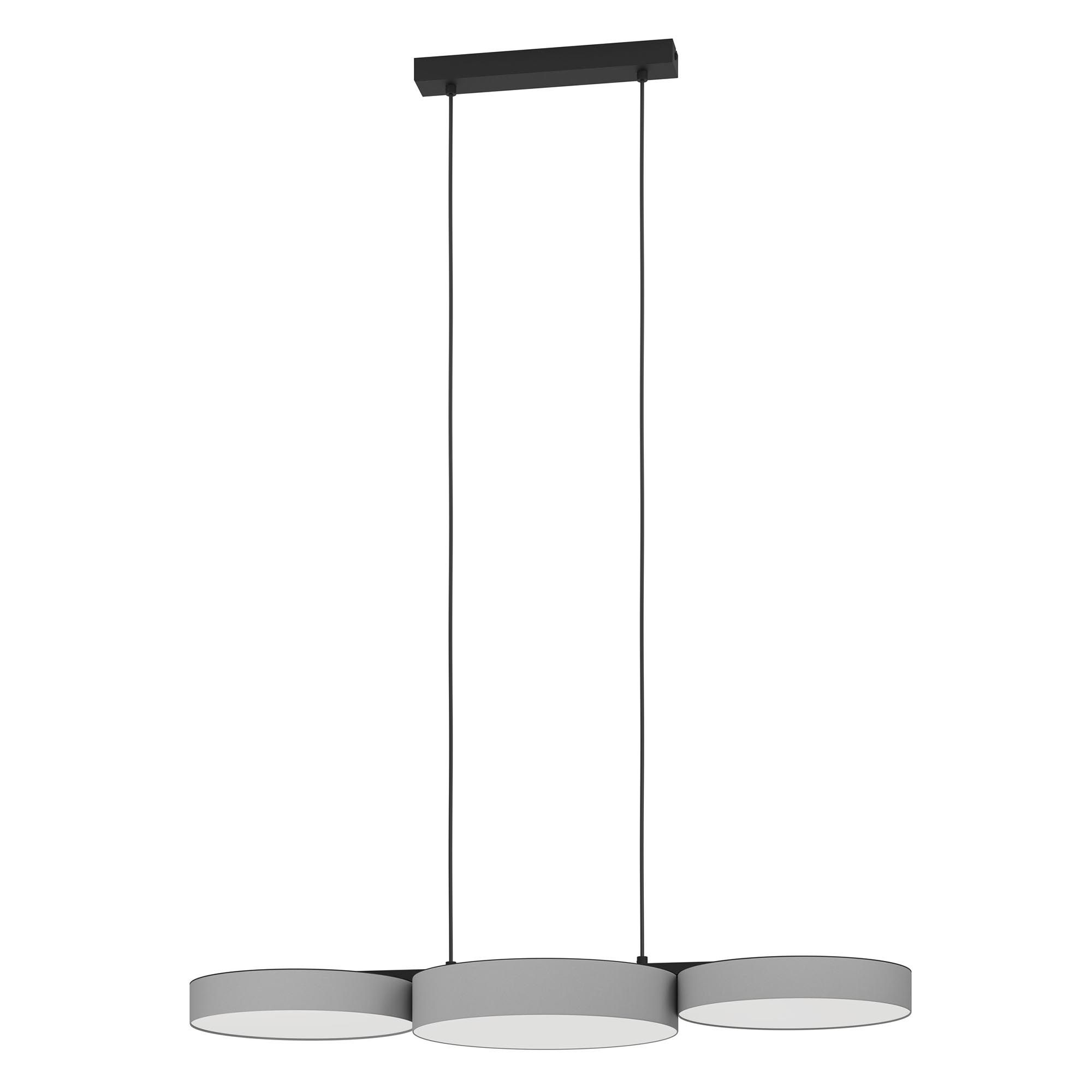 Suspension en tissu gris BARBANO-Z led intégrée 3X7,5W