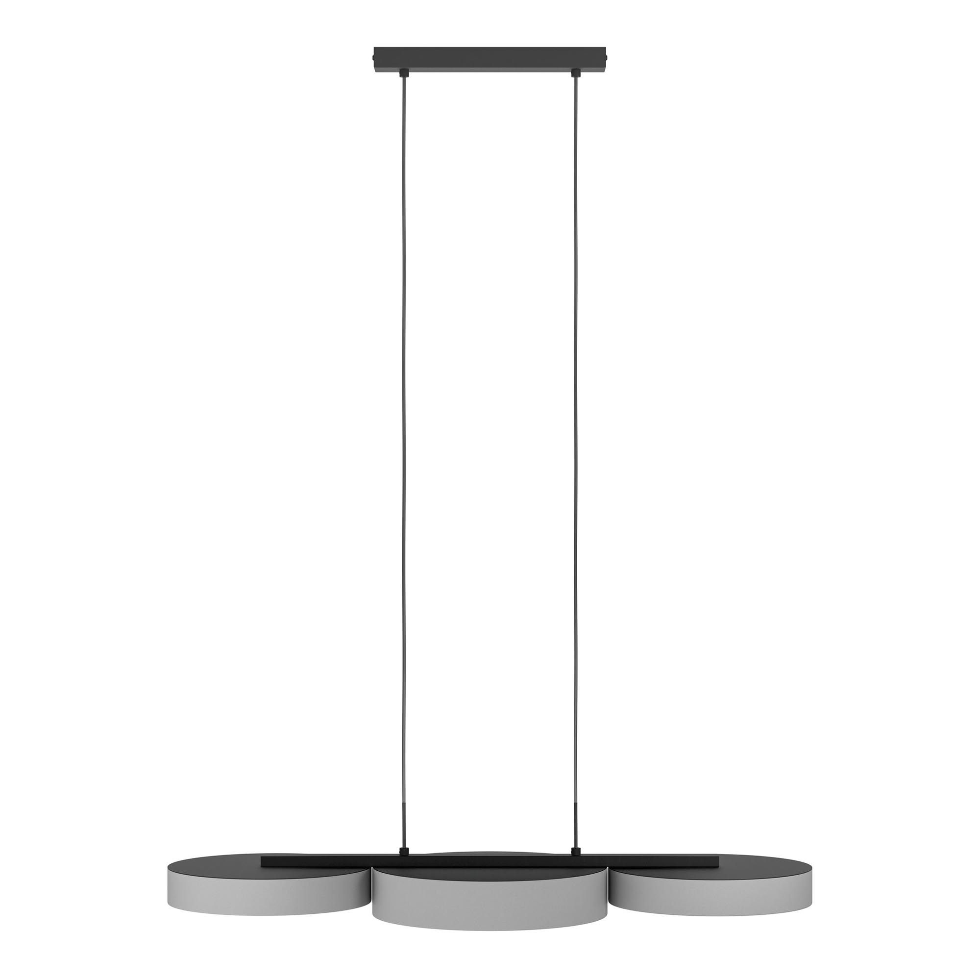 Suspension en tissu gris BARBANO-Z led intégrée 3X7,5W