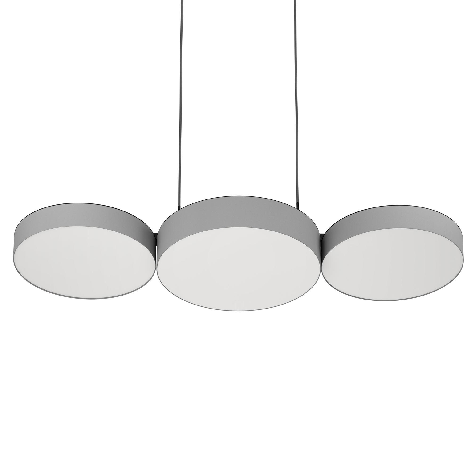 Suspension en tissu gris BARBANO-Z led intégrée 3X7,5W