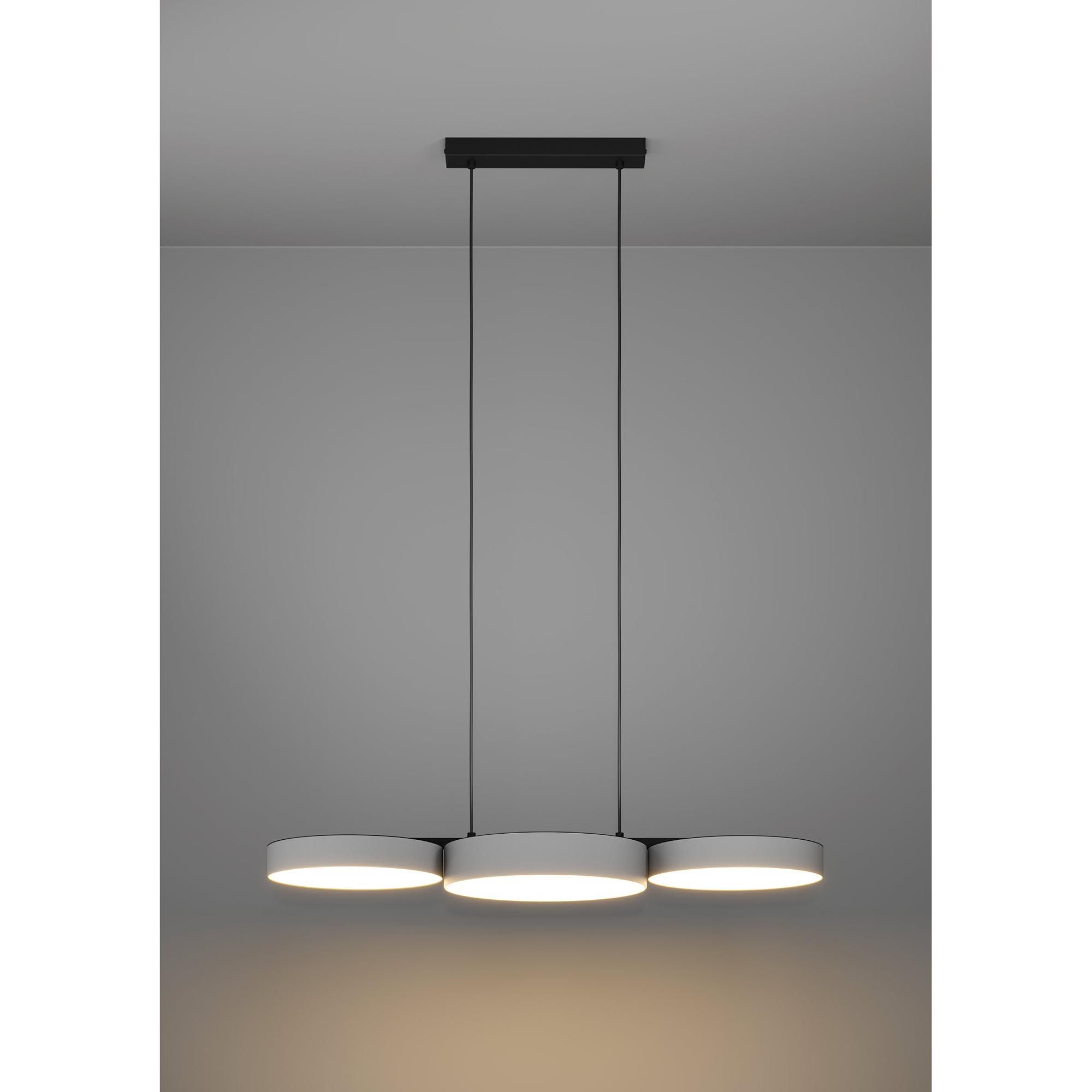 Suspension en tissu gris BARBANO-Z led intégrée 3X7,5W