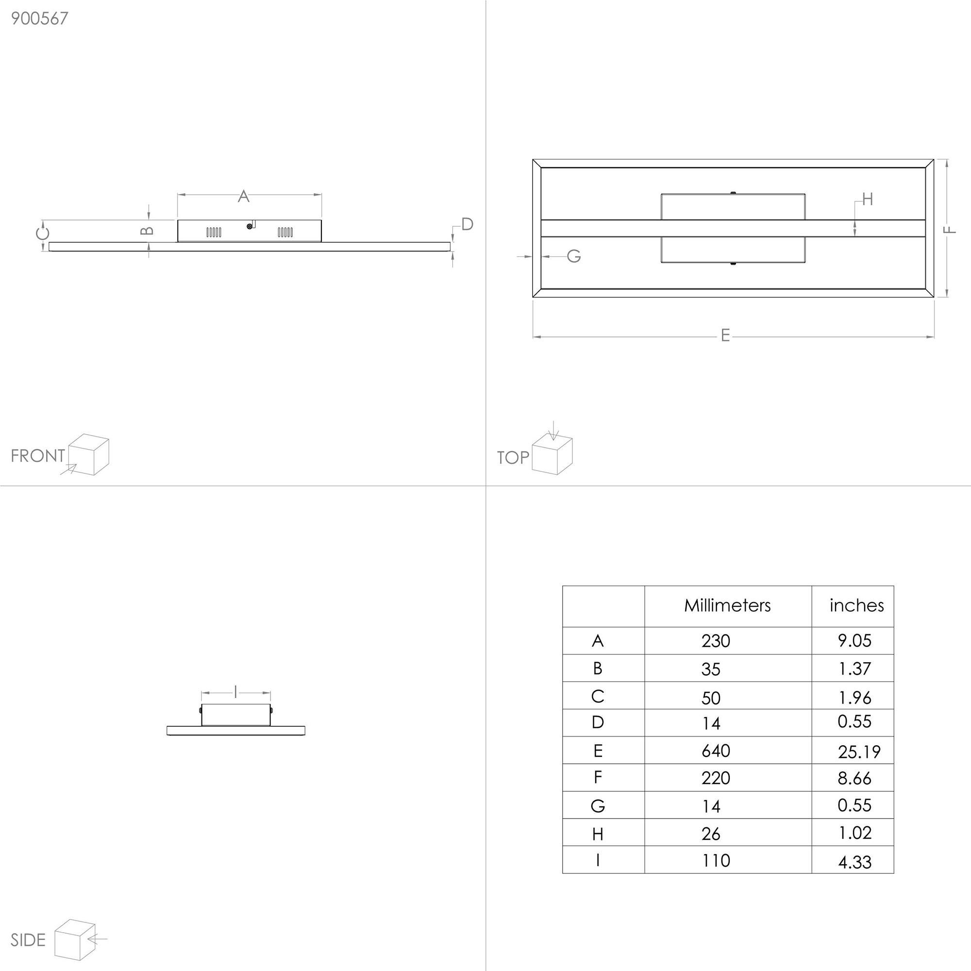 Plafonnier LED CALAGRANO Z dimmable L64cm