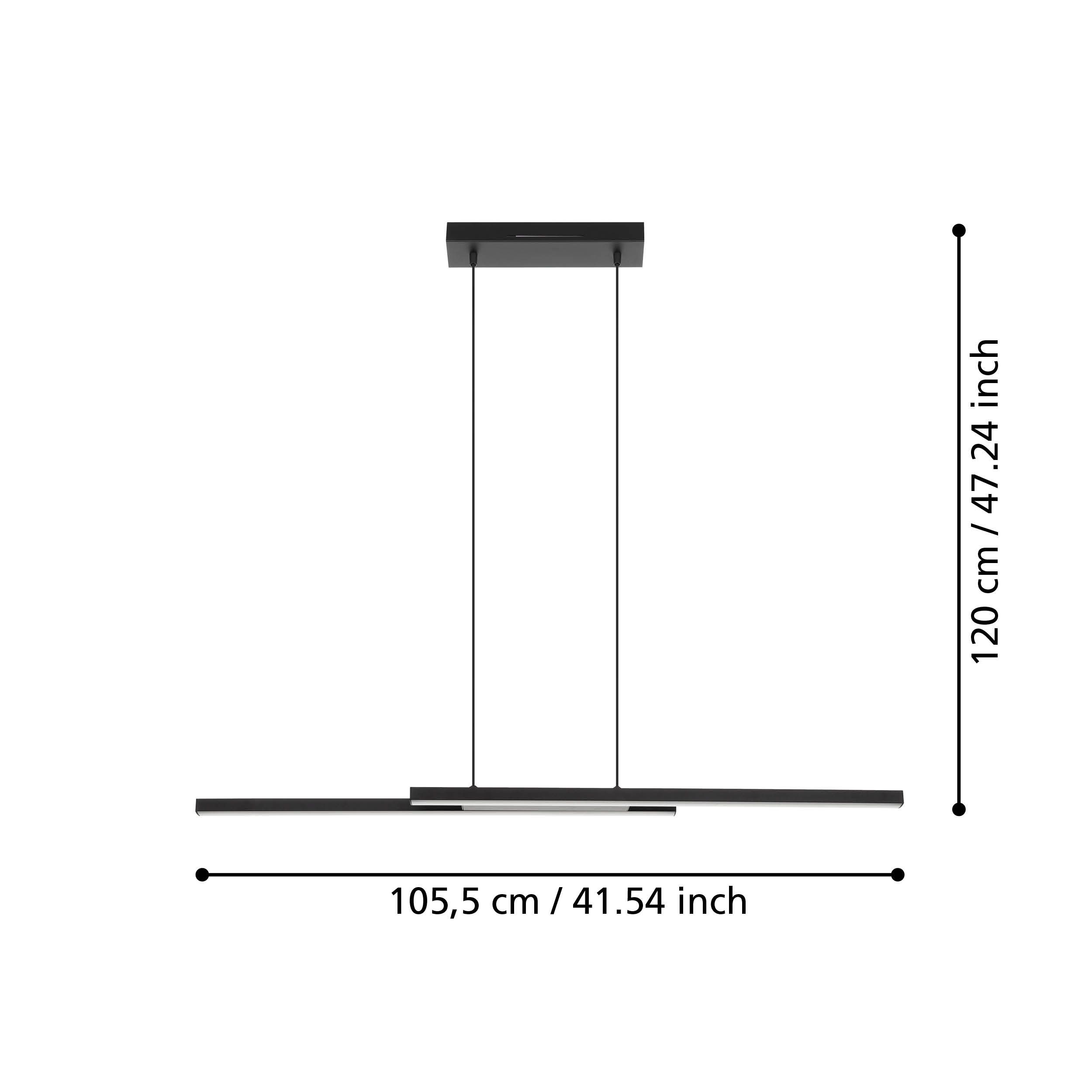 Suspension LED FRAIOLI-Z dimmable métal noir L105,5cm