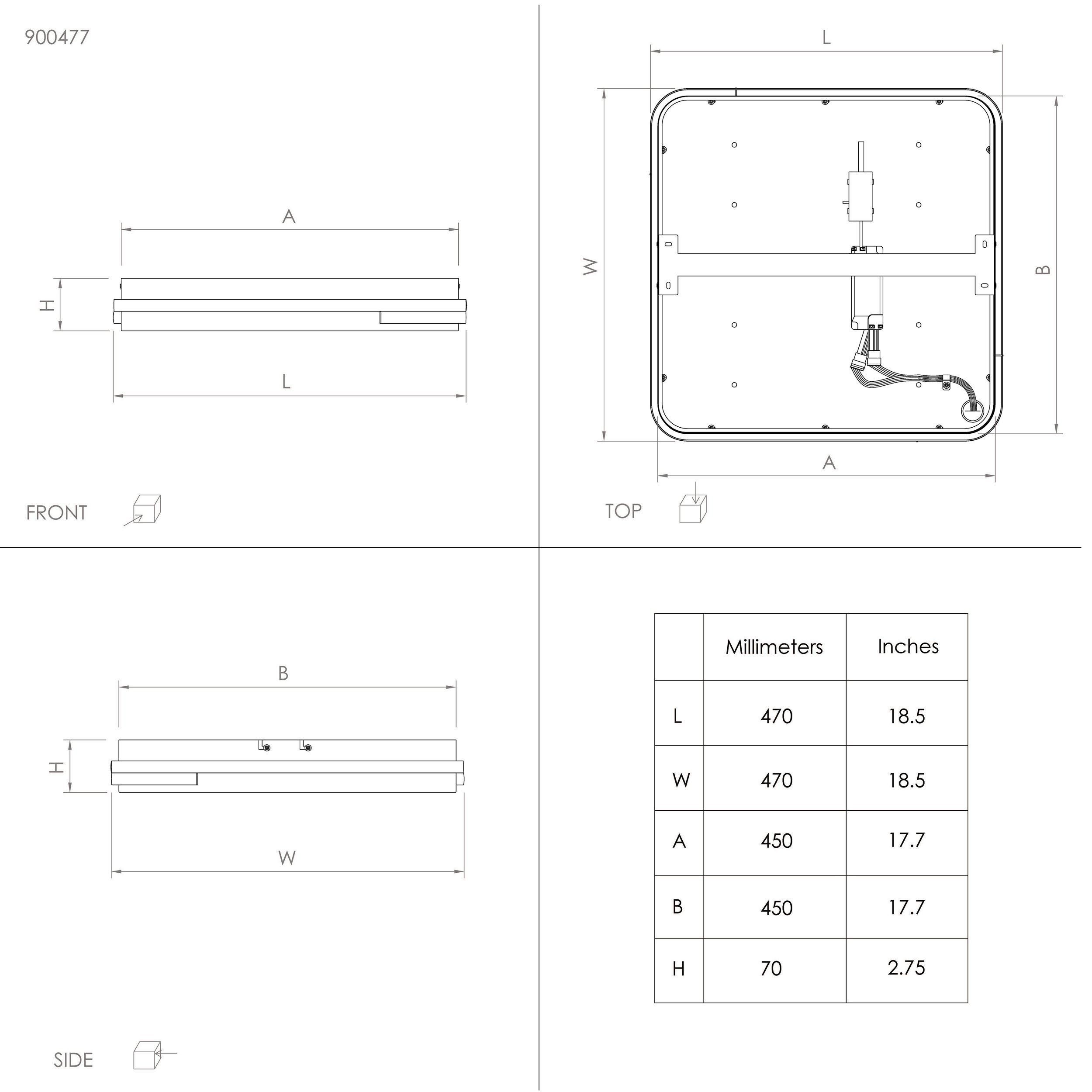 Plafonnier en plastique noir GENOVESE-Z led intégrée 22W