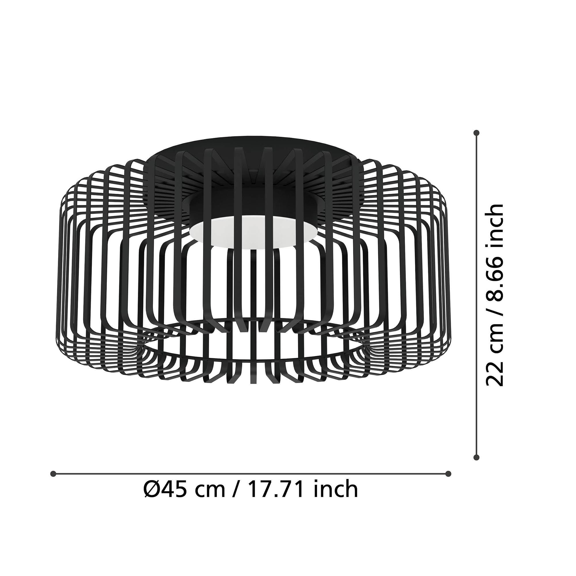 Plafonnier en métal noir GINESTRONE Z led intégrée 22W