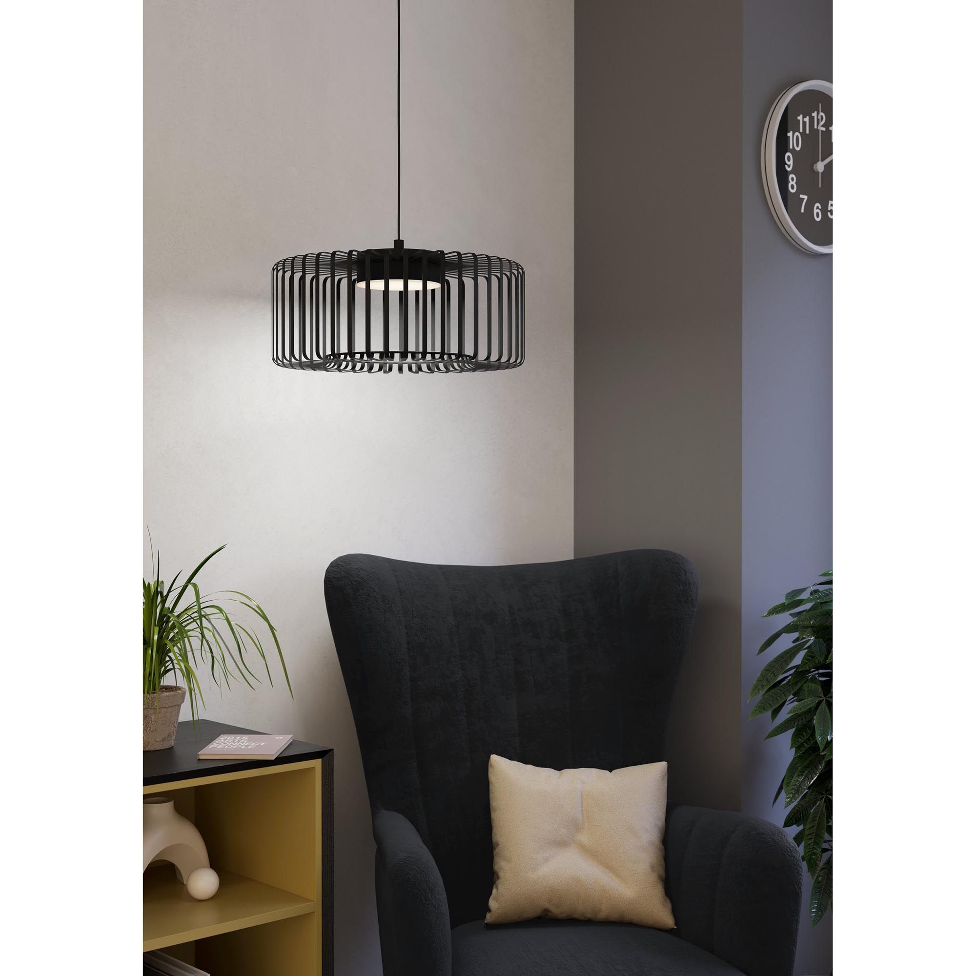 Suspension en métal noir GINESTRONE Z led intégrée 22W