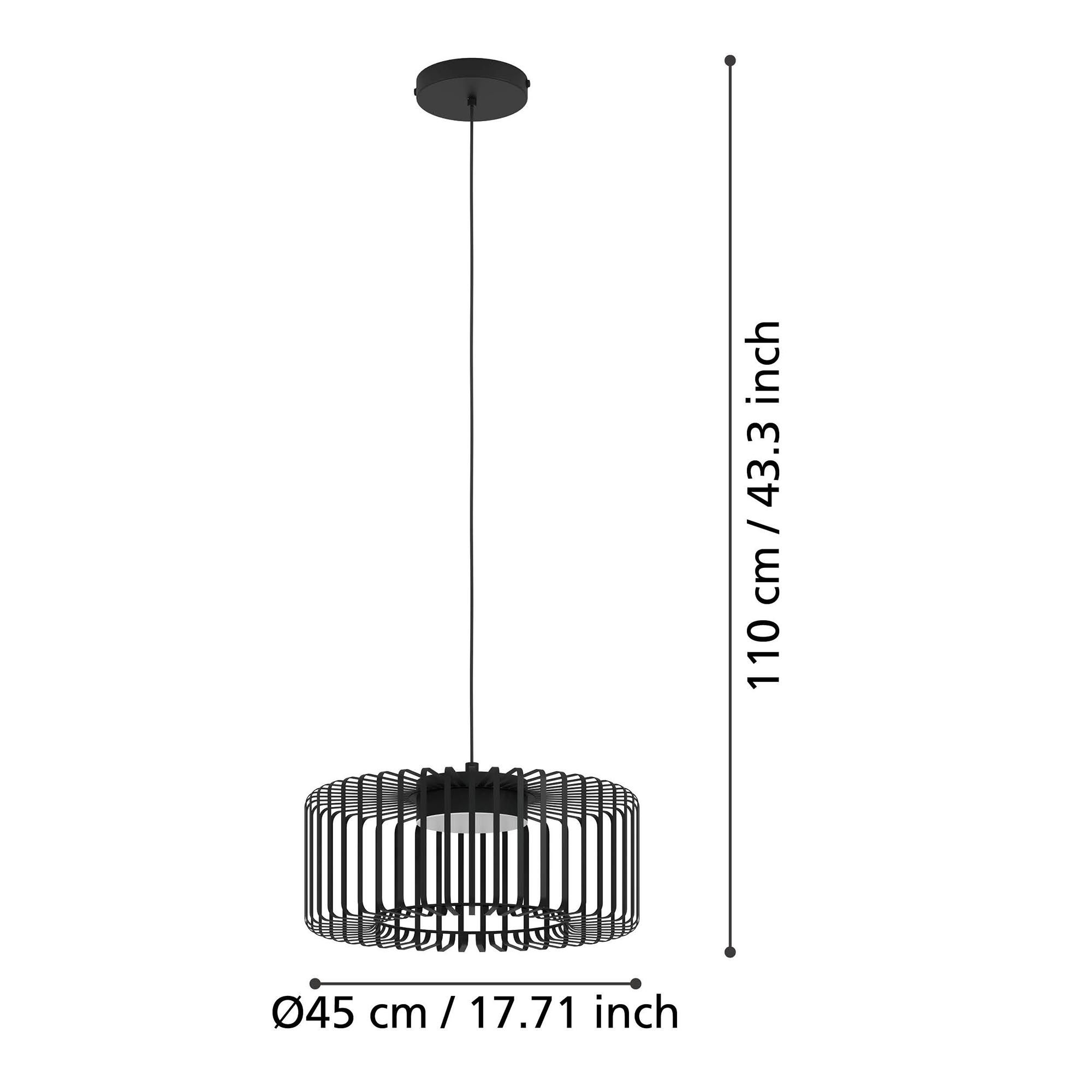 Suspension en métal noir GINESTRONE Z led intégrée 22W