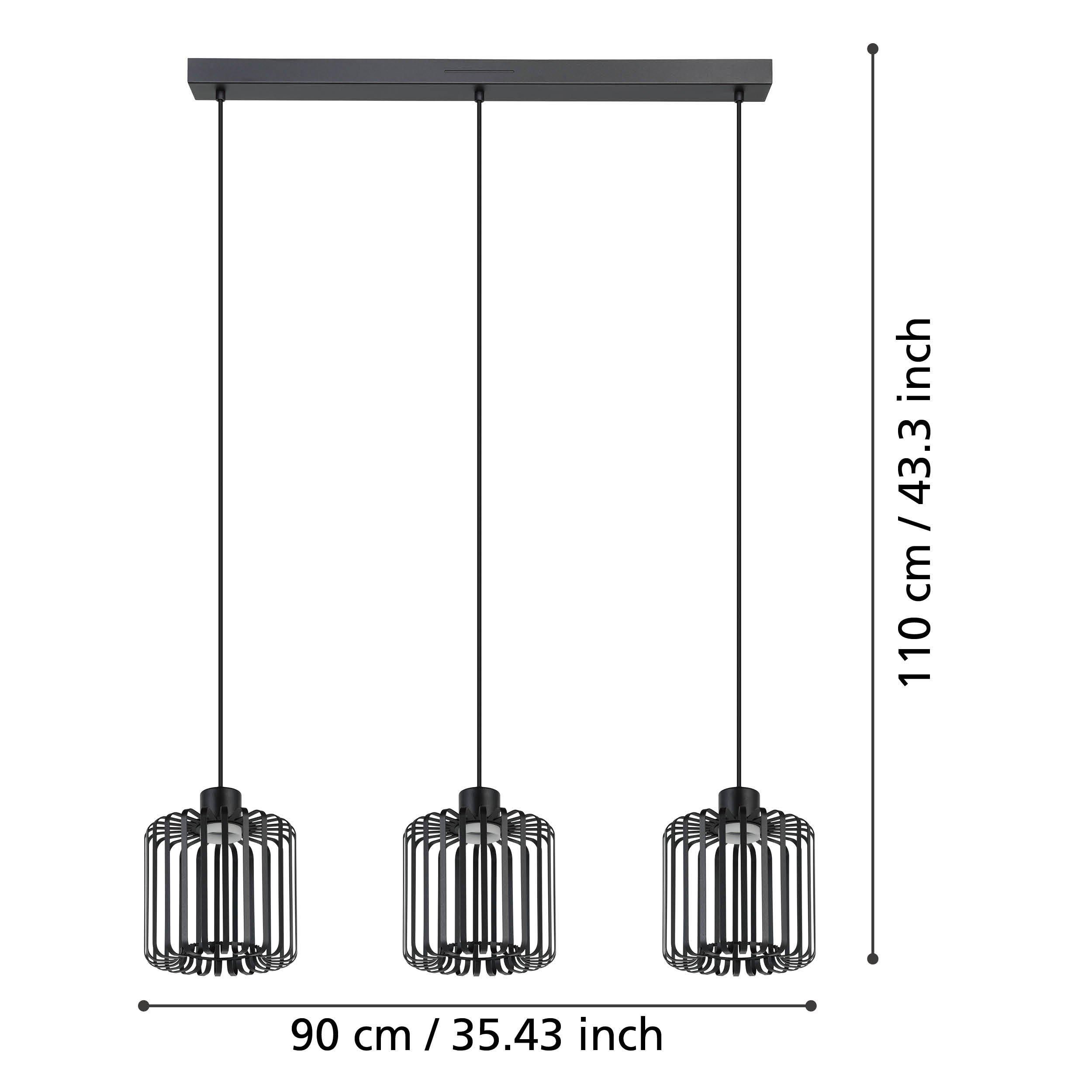 Suspension en métal noir GINESTRONE Z led intégrée 3X3,7W