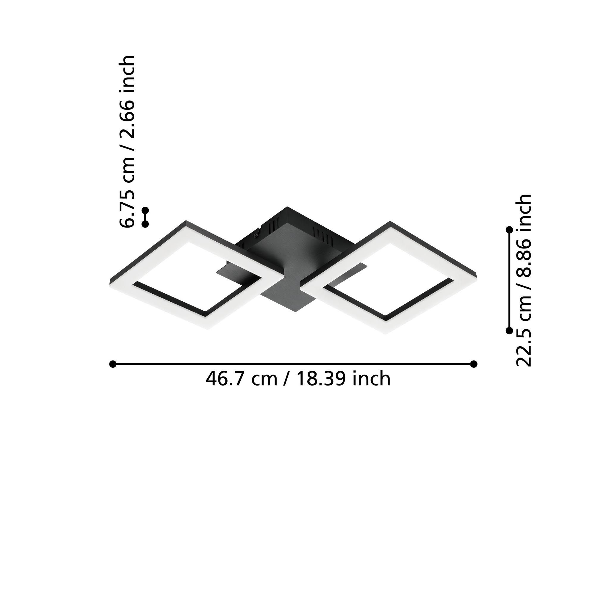 Plafonnier noir PARANDAY-Z led intégrée 15,5W