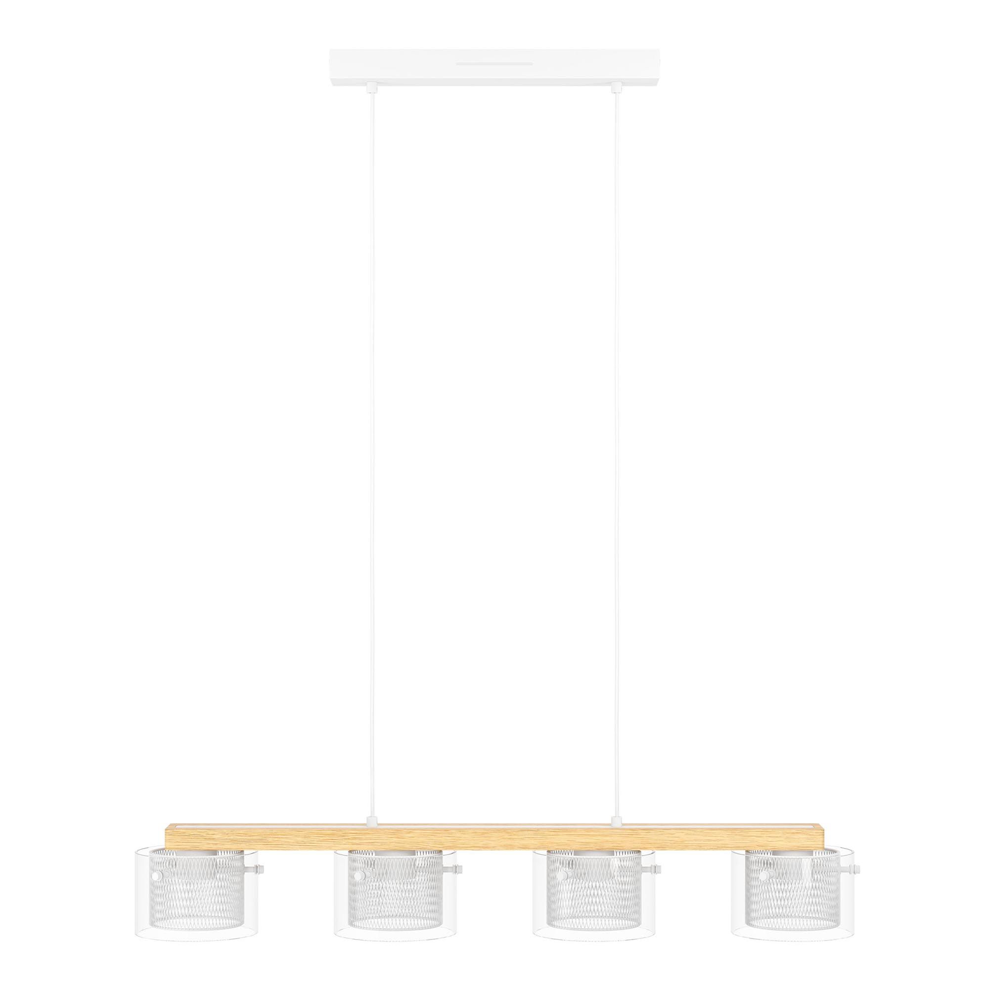 Suspension en verre et bois PORTICO Z led intégrée 4X3,7W