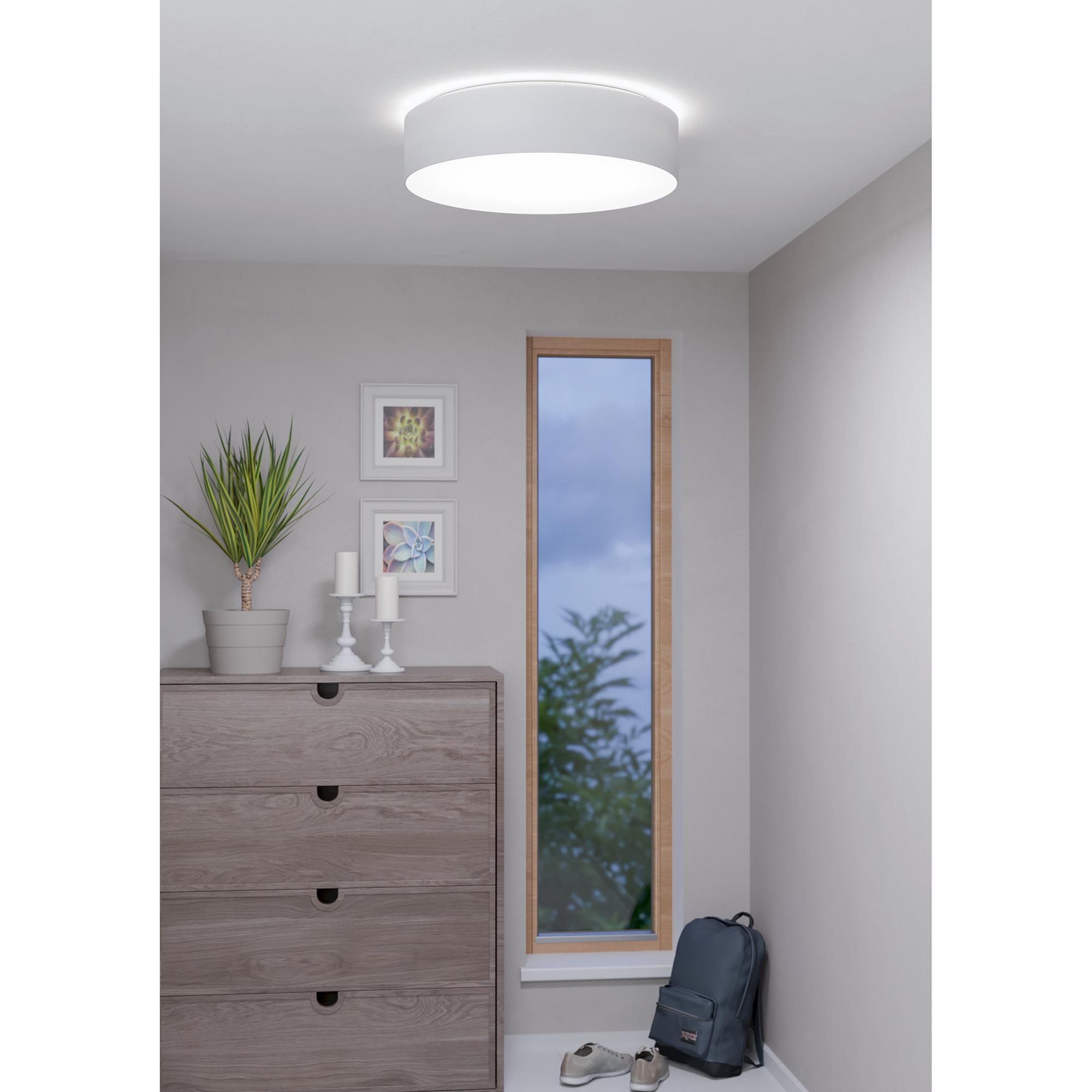 Plafonnier en tissu blanc ROMAO Z led intégrée 35W