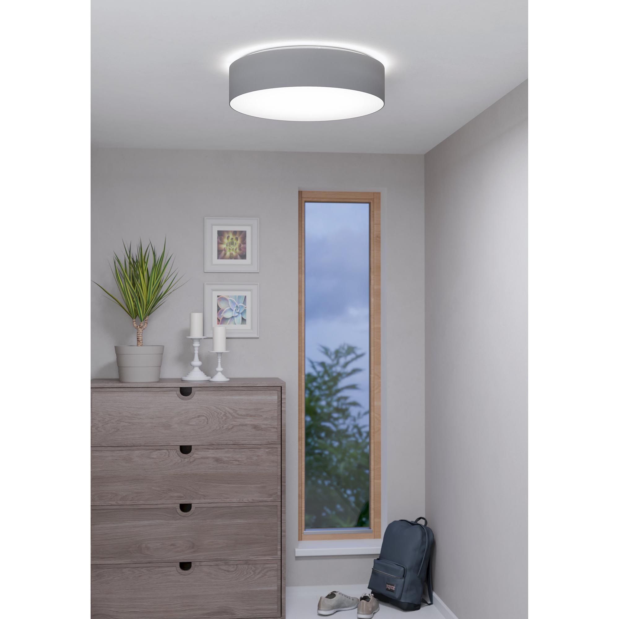 Plafonnier en tissu gris ROMAO-Z led intégrée 35W