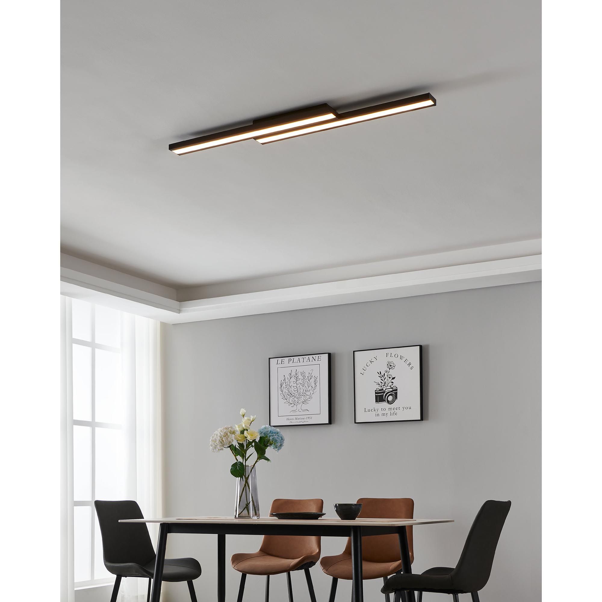 Plafonnier en métal noir SALITERAS-Z led intégrée 2X10,2W