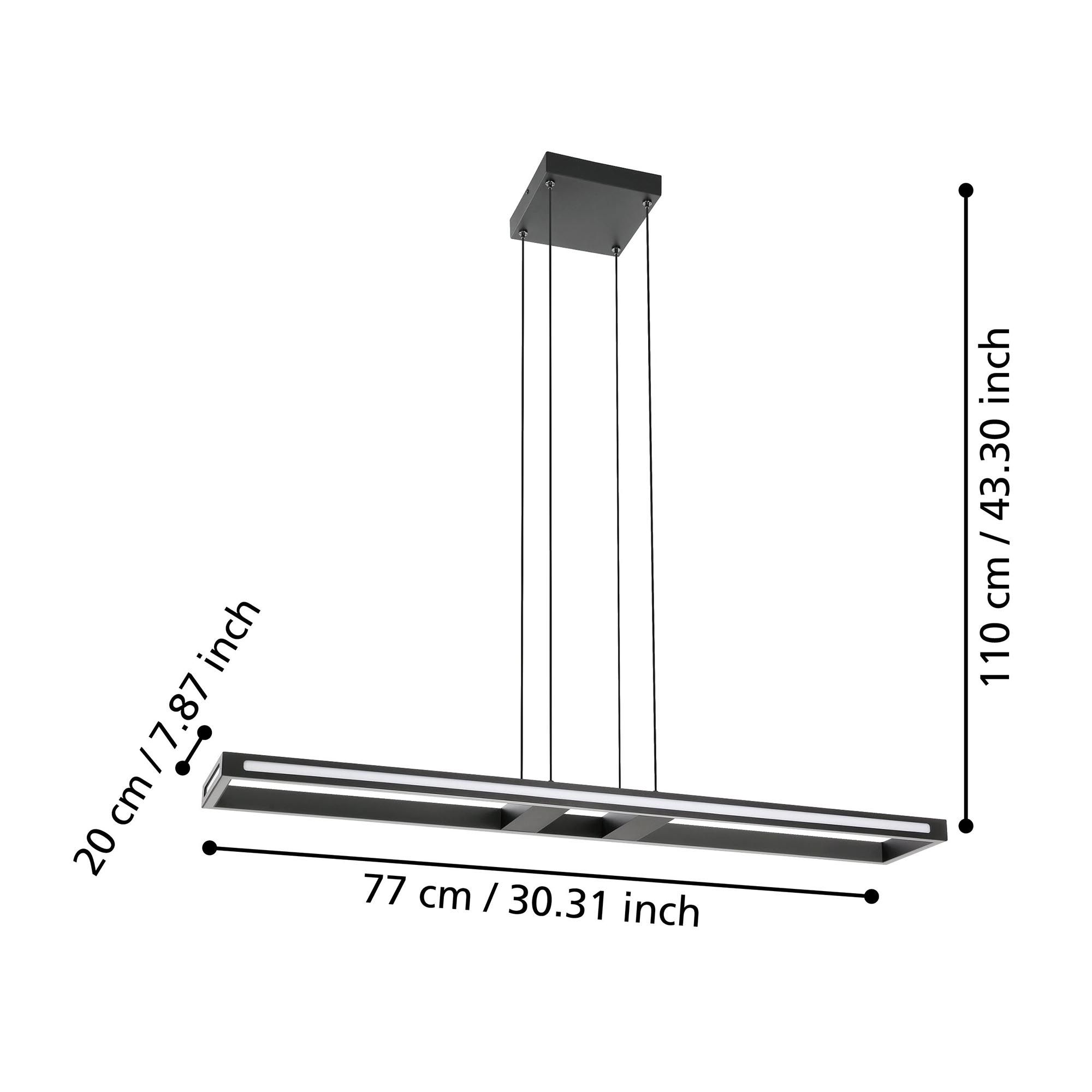 Suspension en métal noir SALVILANAS-Z led intégrée 33W