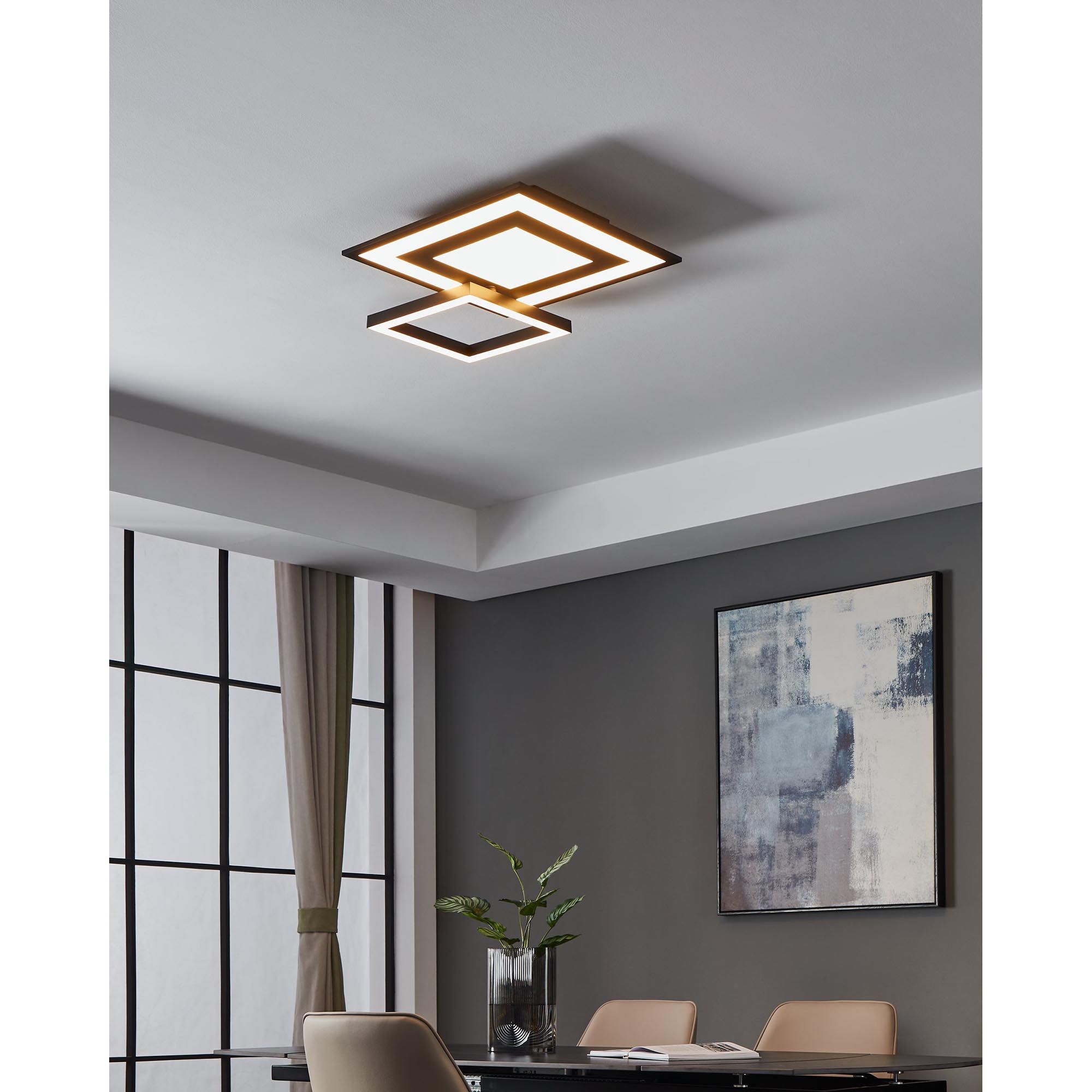 Plafonnier métal en noir SAVATARILA-Z led intégrée 4X2,7W