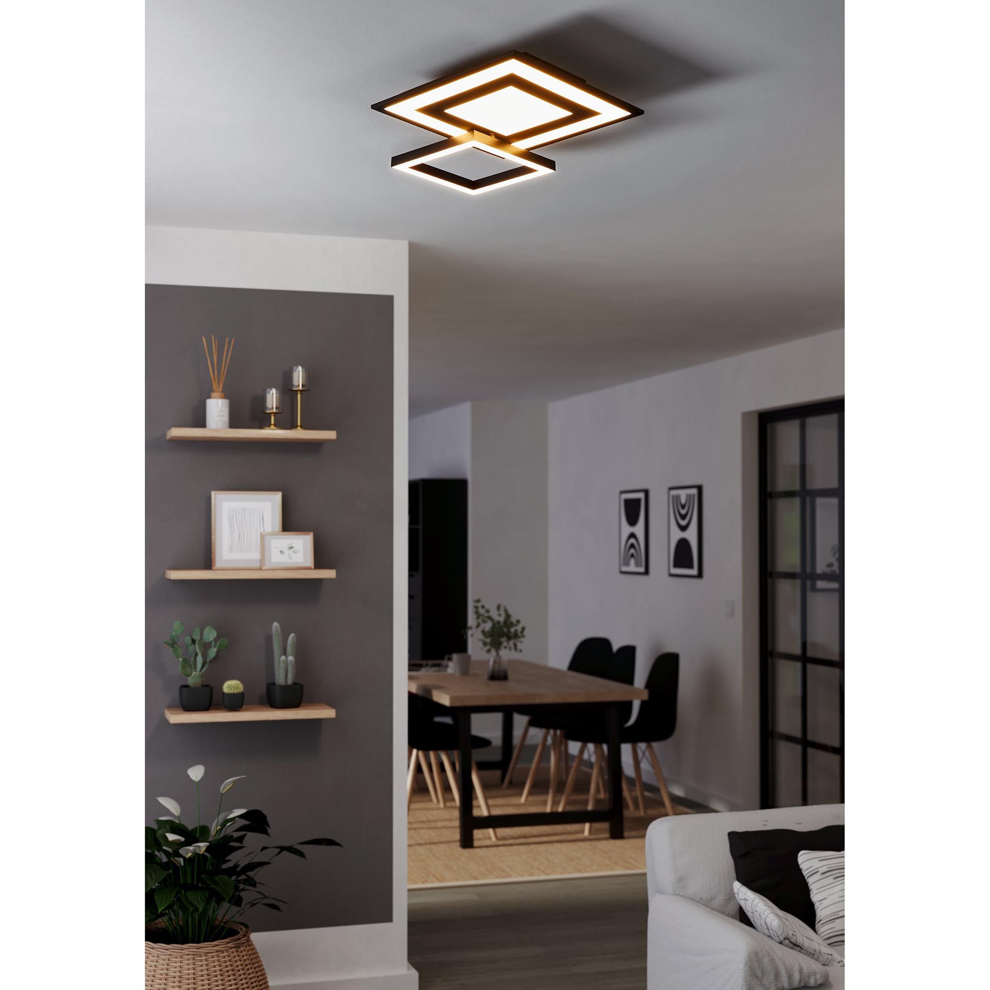 Plafonnier métal en noir SAVATARILA-Z led intégrée 4X2,7W